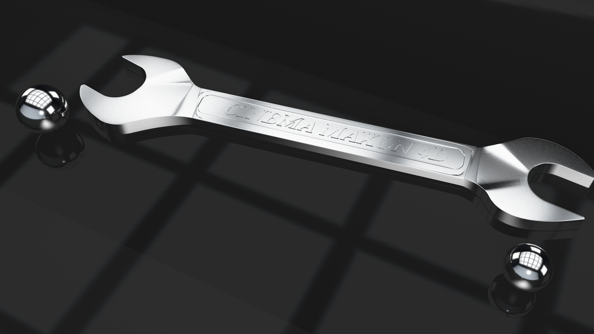 CINEMA 4D Wrench and Spheres HD Wallpaper