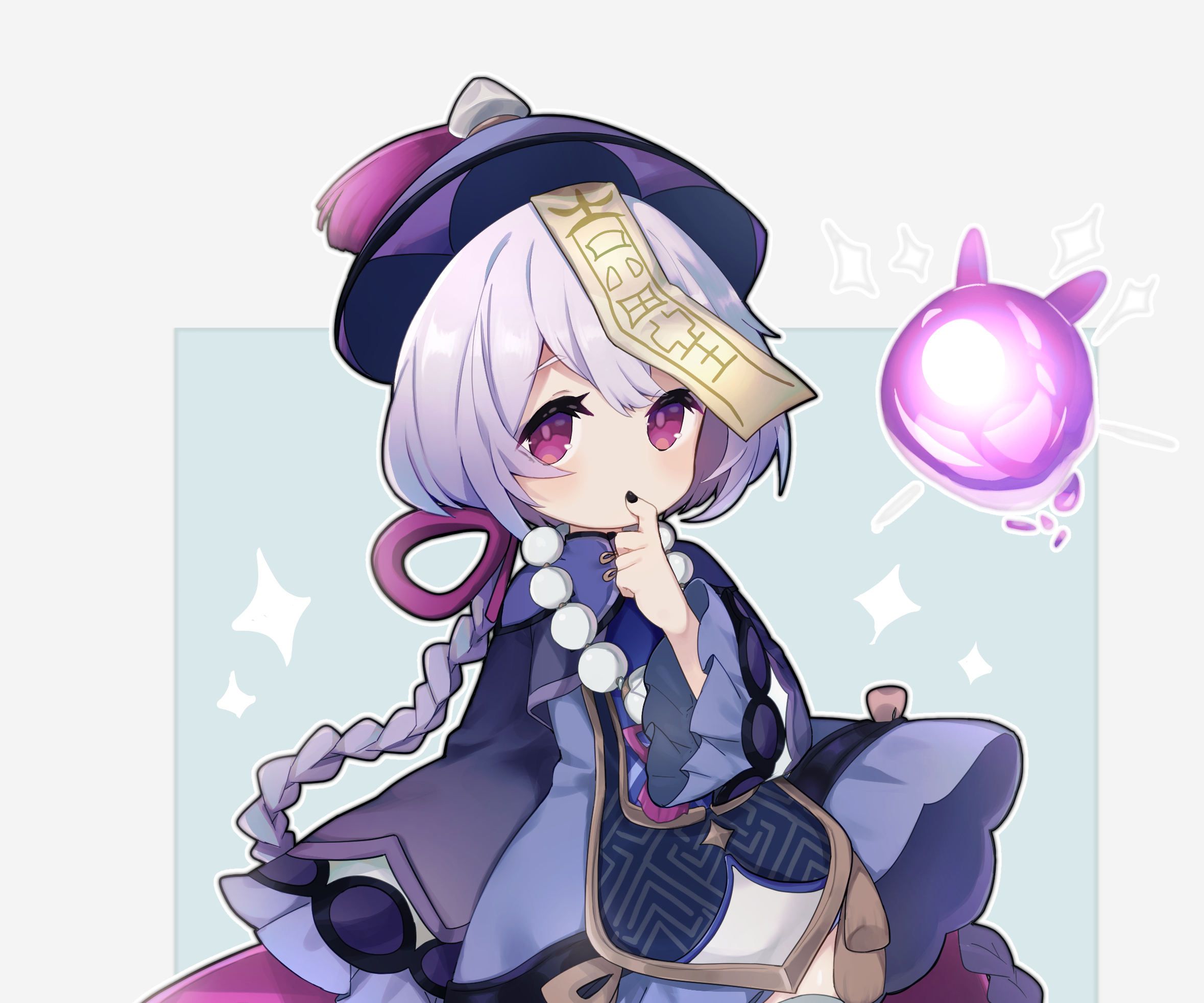Qiqi from Genshin Impact with a spirit orb HD Wallpaper