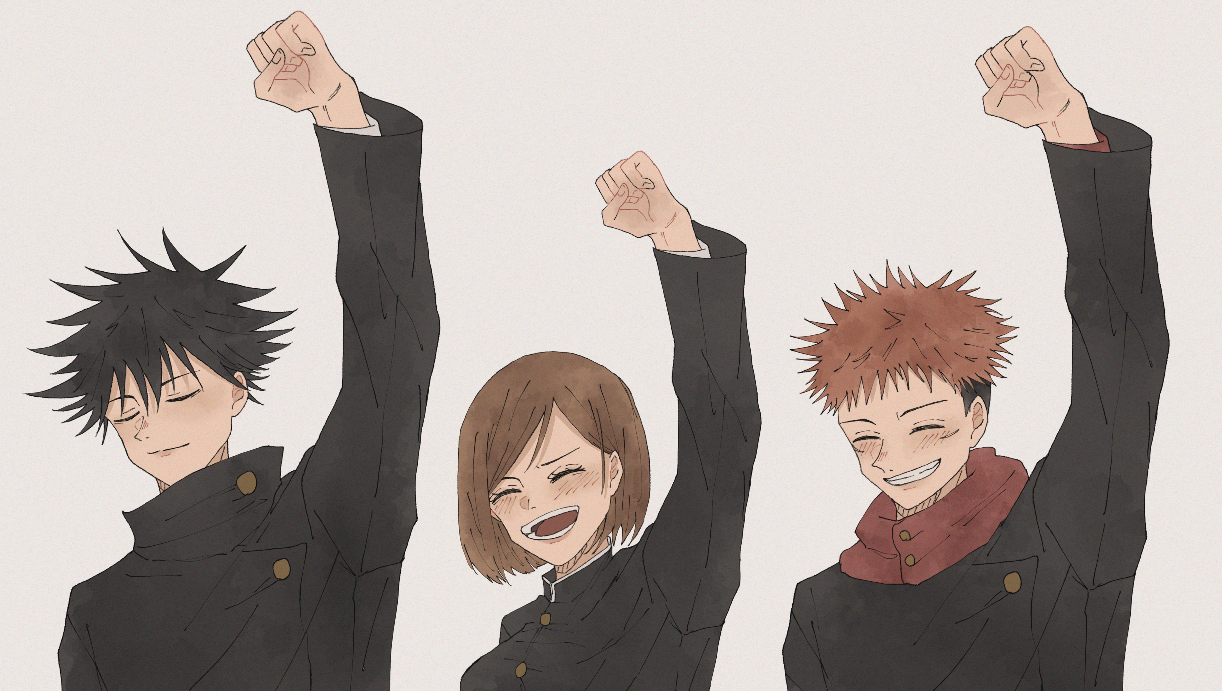 Jujutsu Kaisen: Yuji, Megumi, and Nobara HD Wallpaper