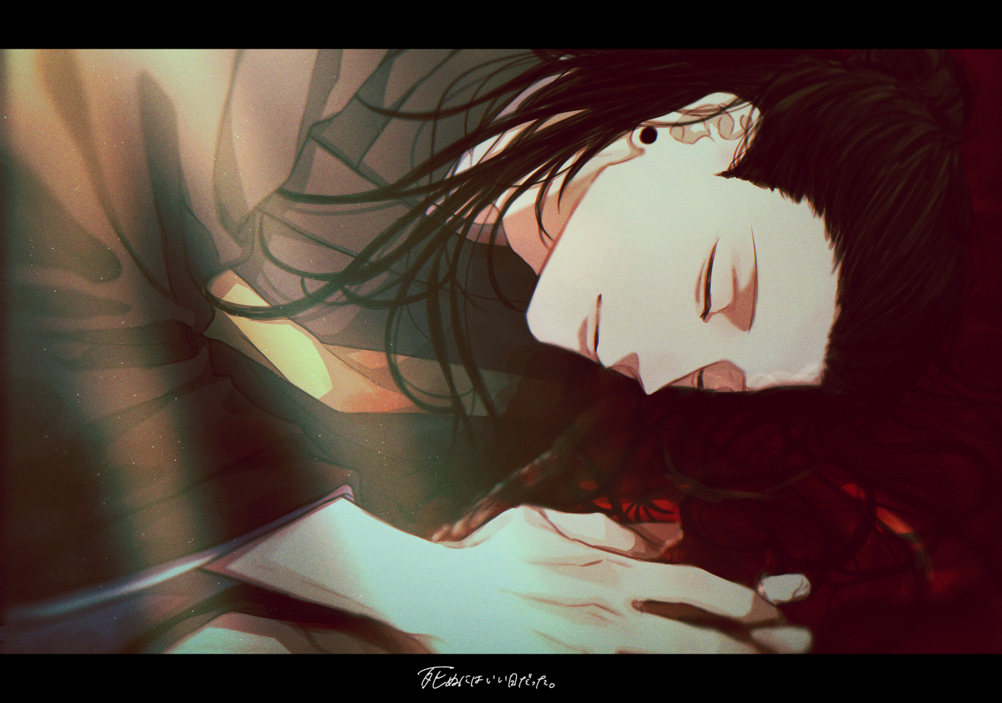 Suguru Geto sleeping with black hair HD Wallpaper