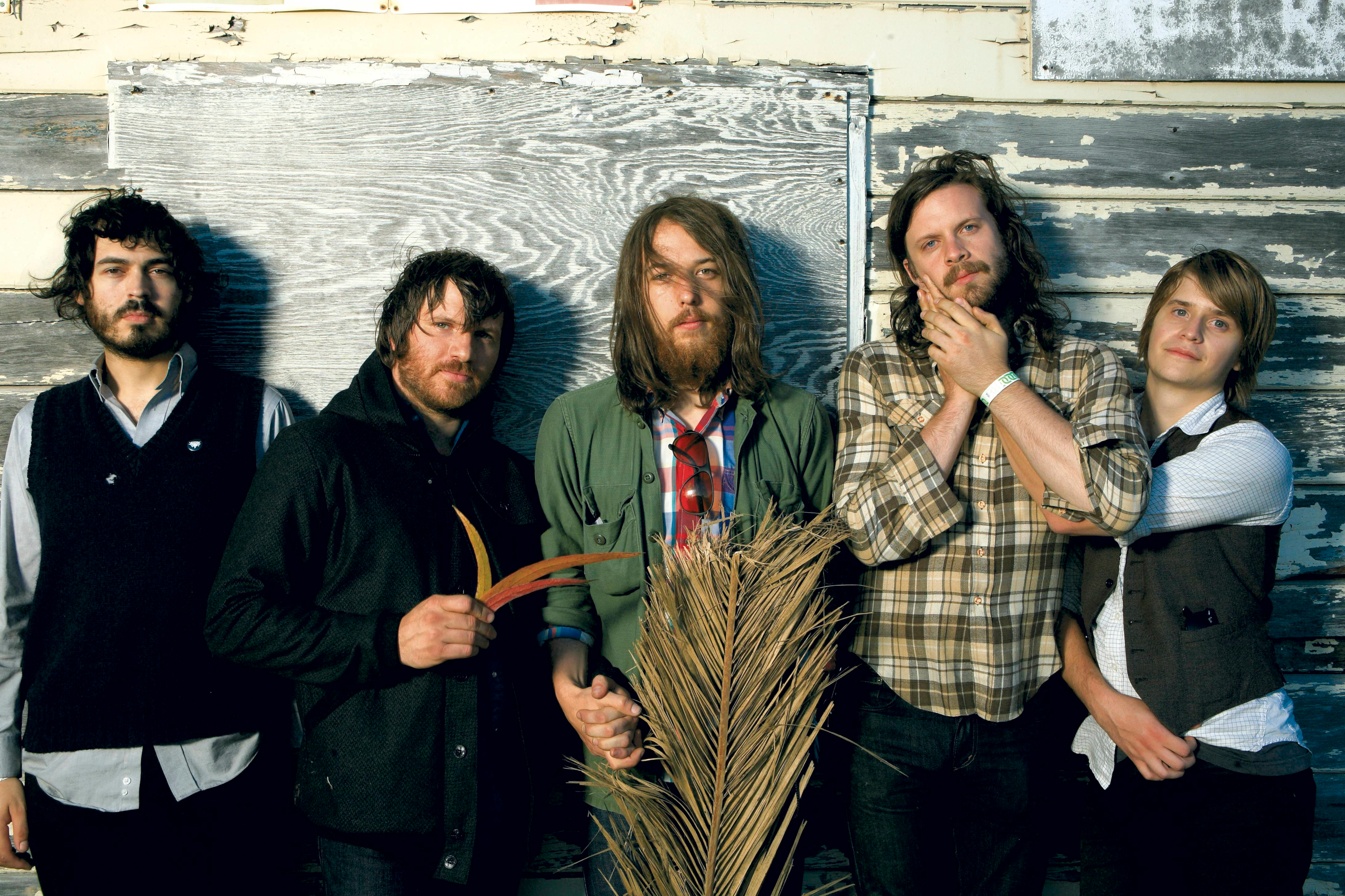 Fleet Foxes band members posing outdoors HD Wallpaper
