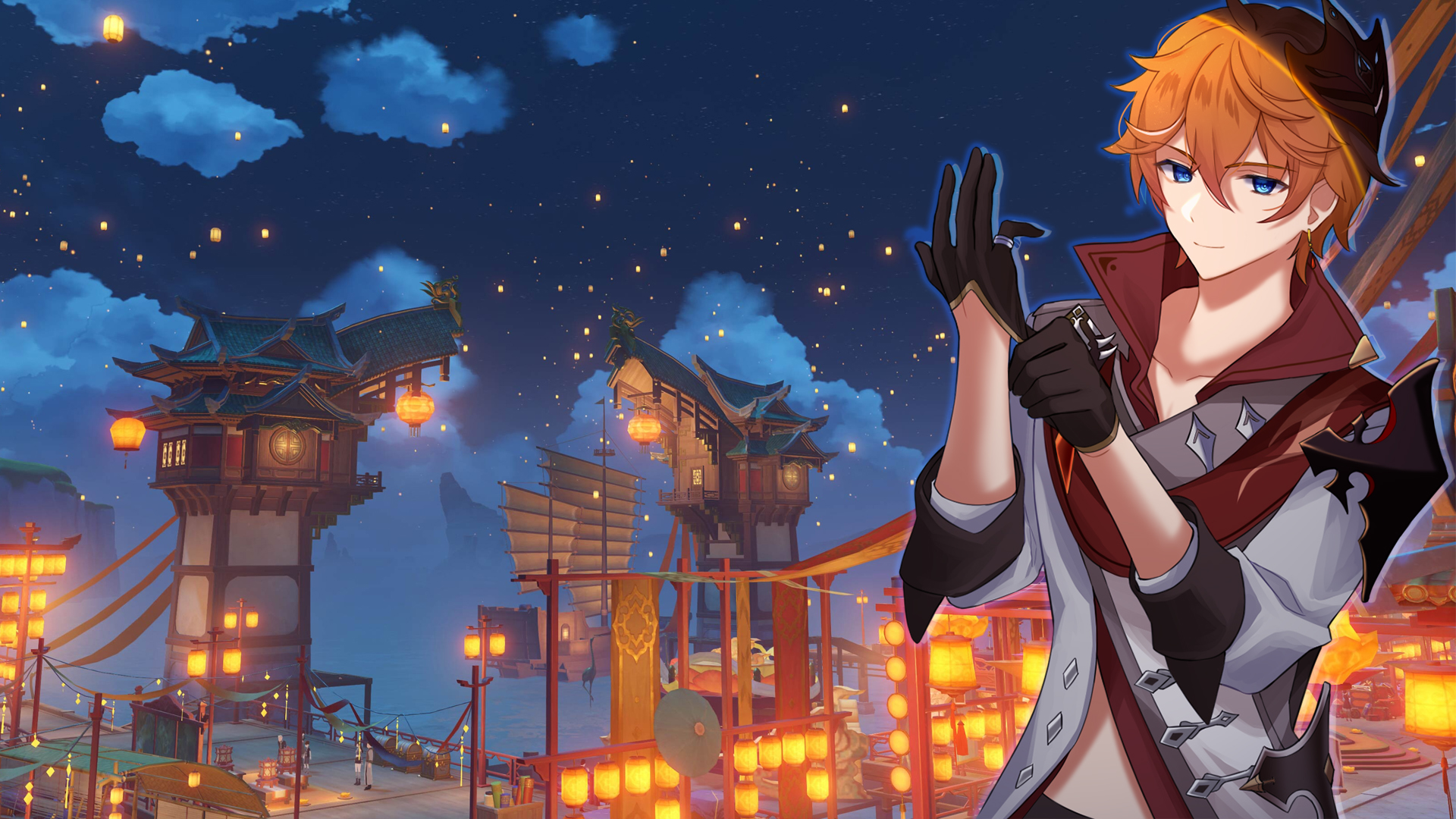 Genshin Impact Tartaglia/Childe in Liyue Harbor HD Wallpaper
