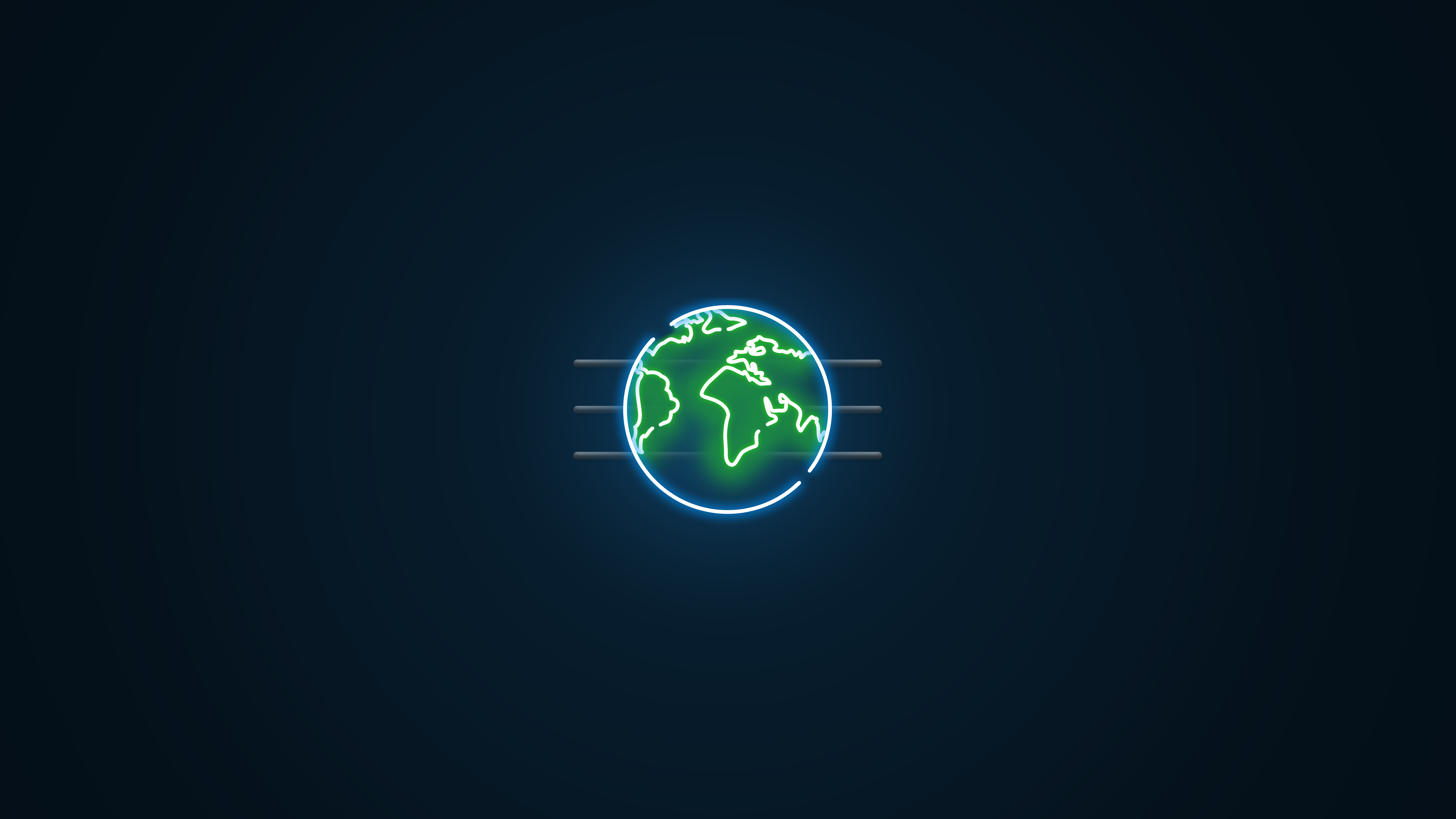 Neon Earth Globe Icon HD Wallpaper