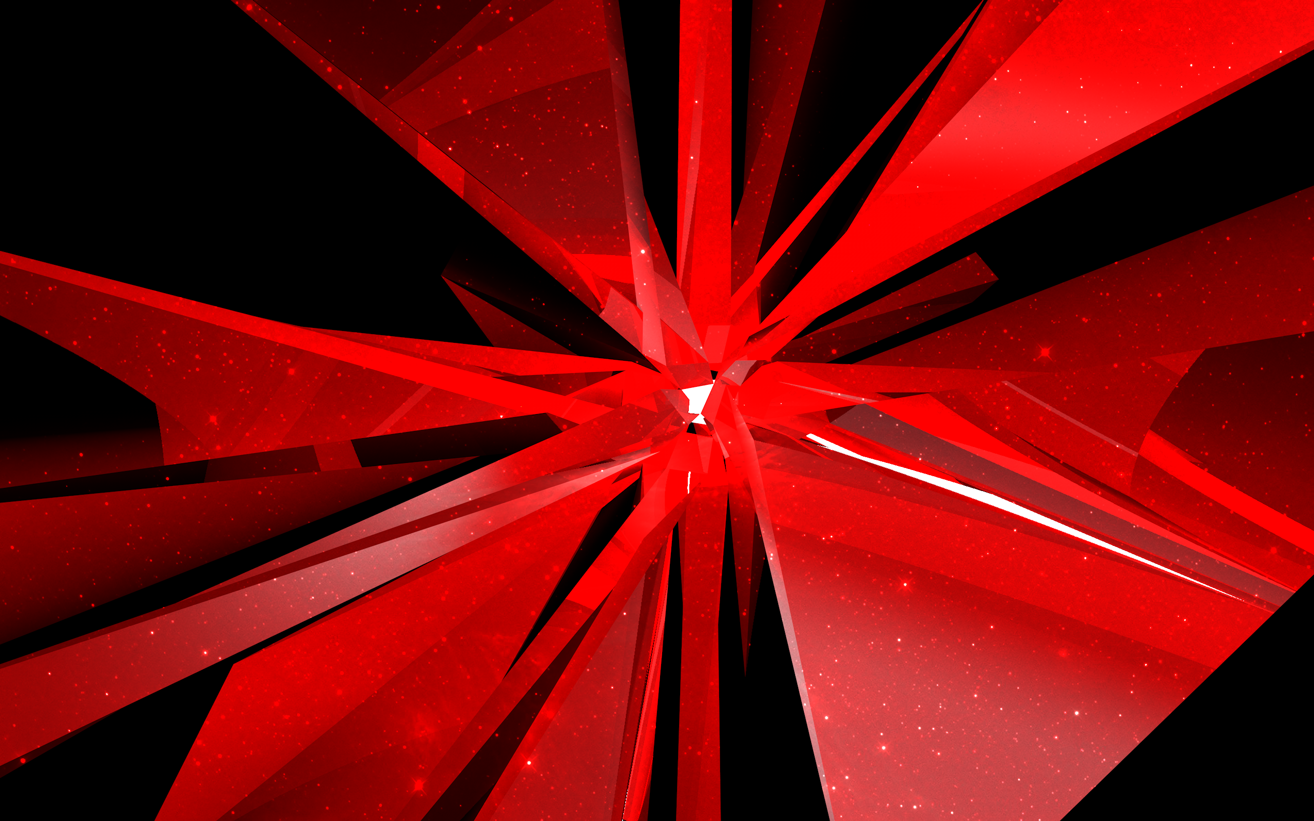 Abstract Red Geometric Shapes with Sparkles HD Wallpaper