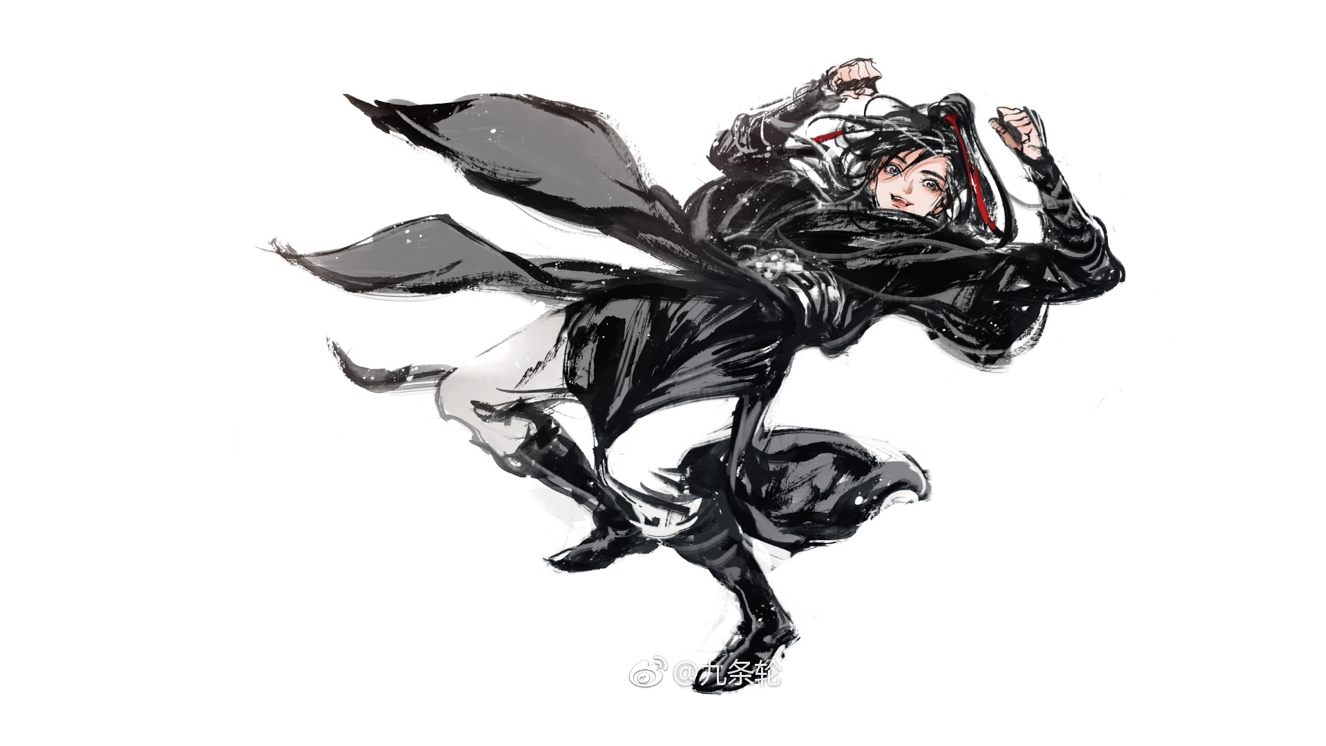 Wei Wuxian from Mo Dao Zu Shi in action HD Wallpaper