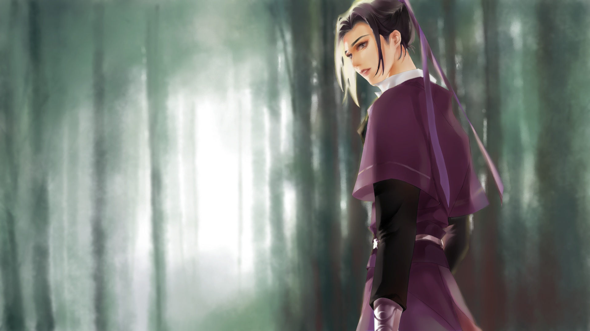 Jiang Cheng from Mo Dao Zu Shi in a forest HD Wallpaper