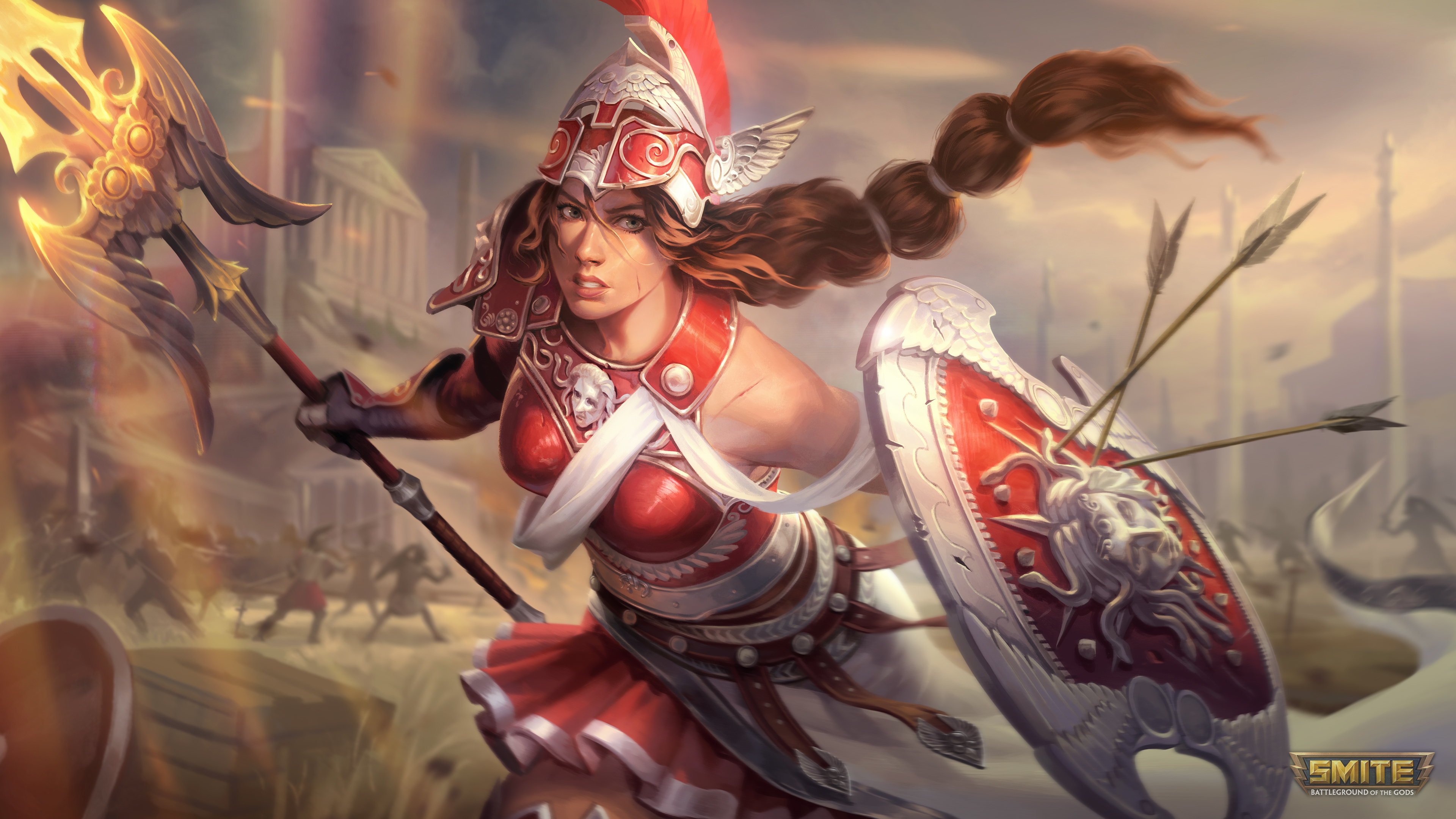 High Counselor Athena in Smite HD Wallpaper