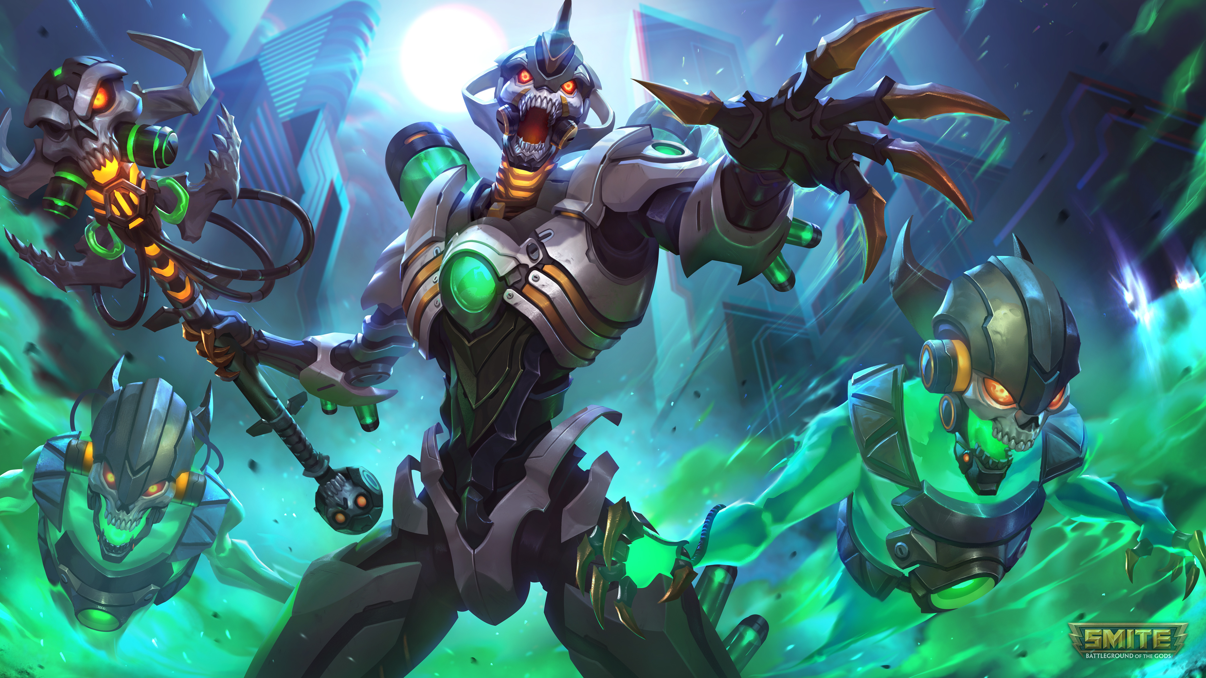 Malware Master Ah Puch and allies in Smite HD Wallpaper