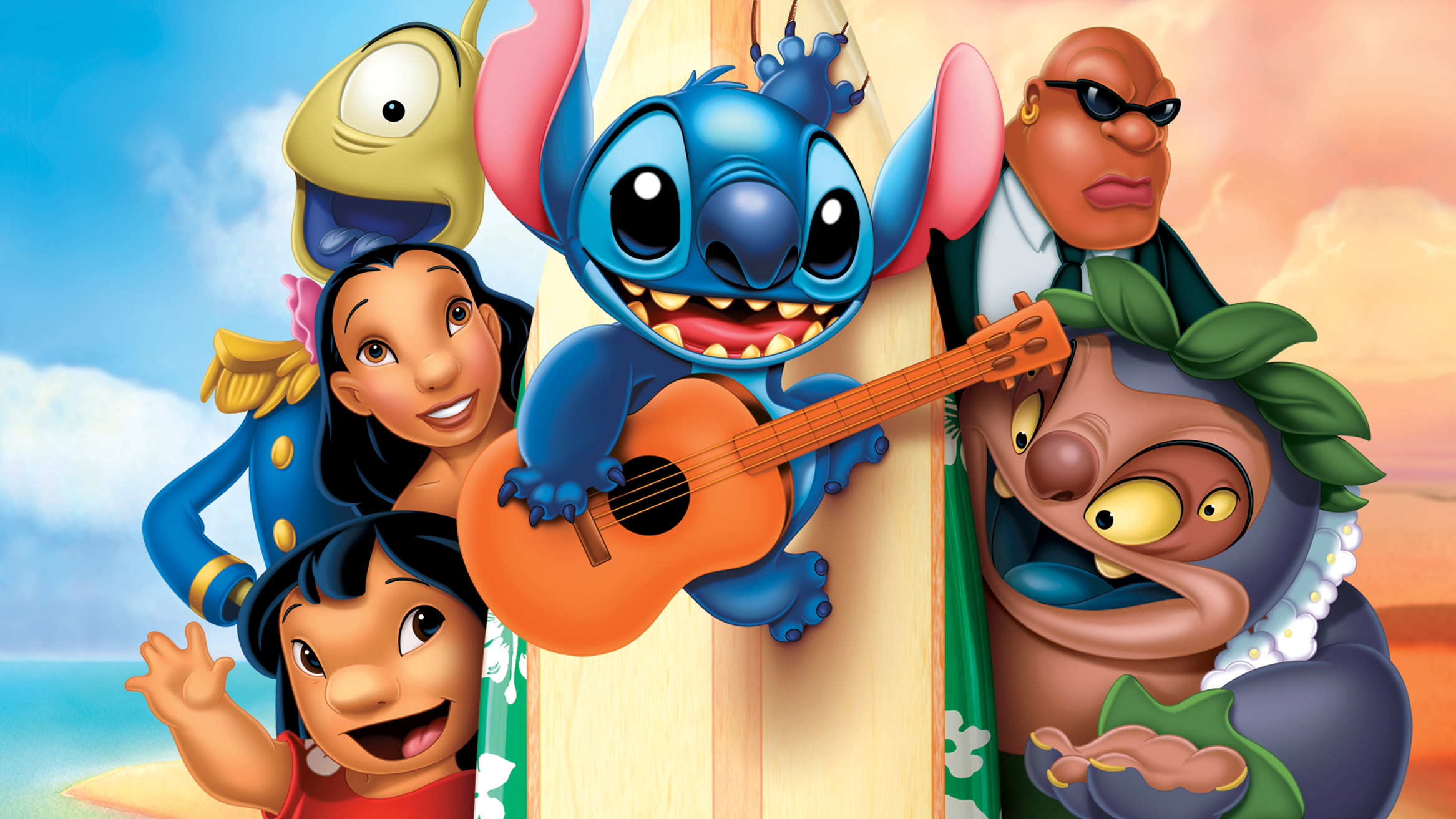 Lilo and Stitch Surf Adventure HD Wallpaper