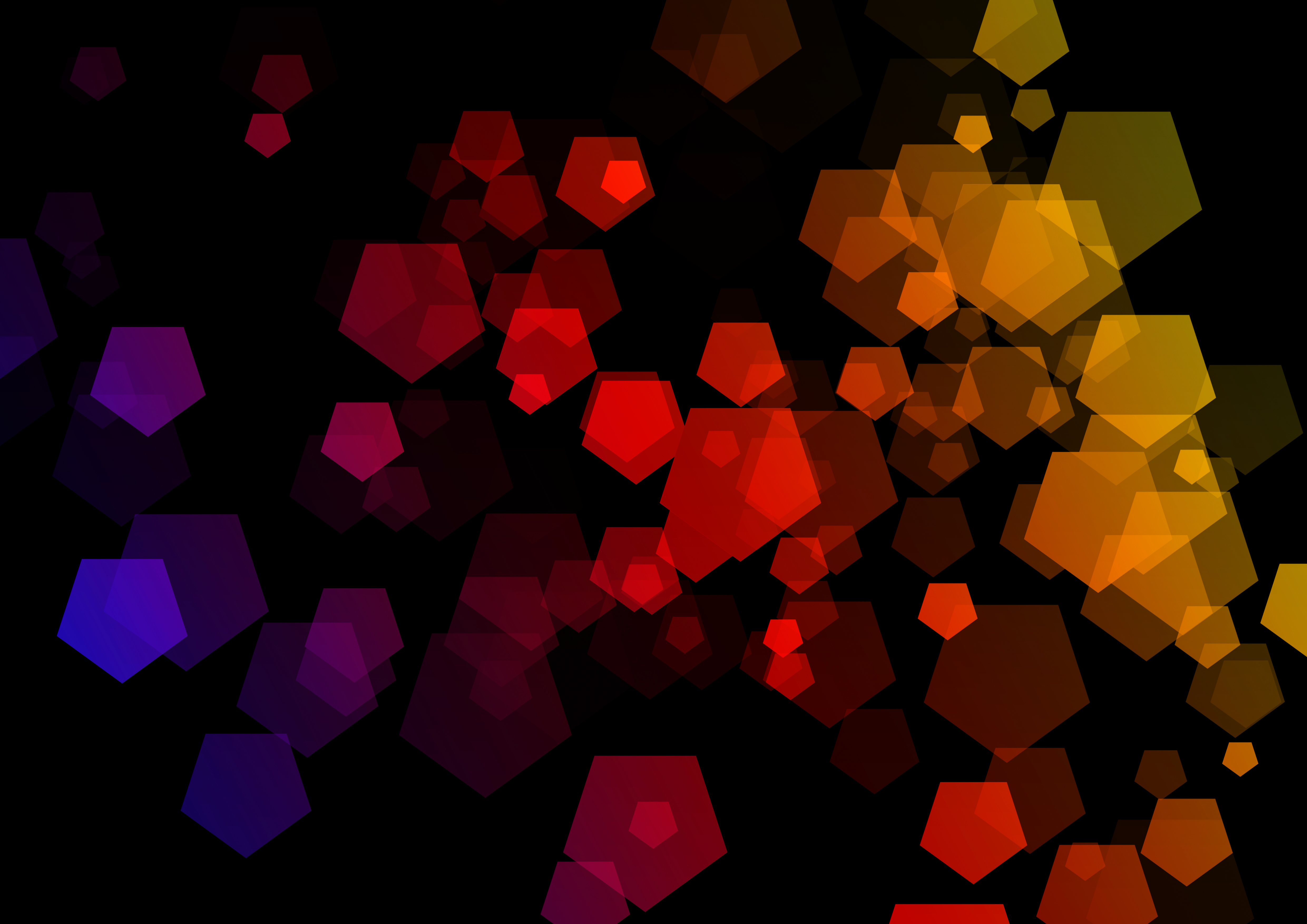 Abstract Pentagons in Red, Orange, and Purple HD Wallpaper