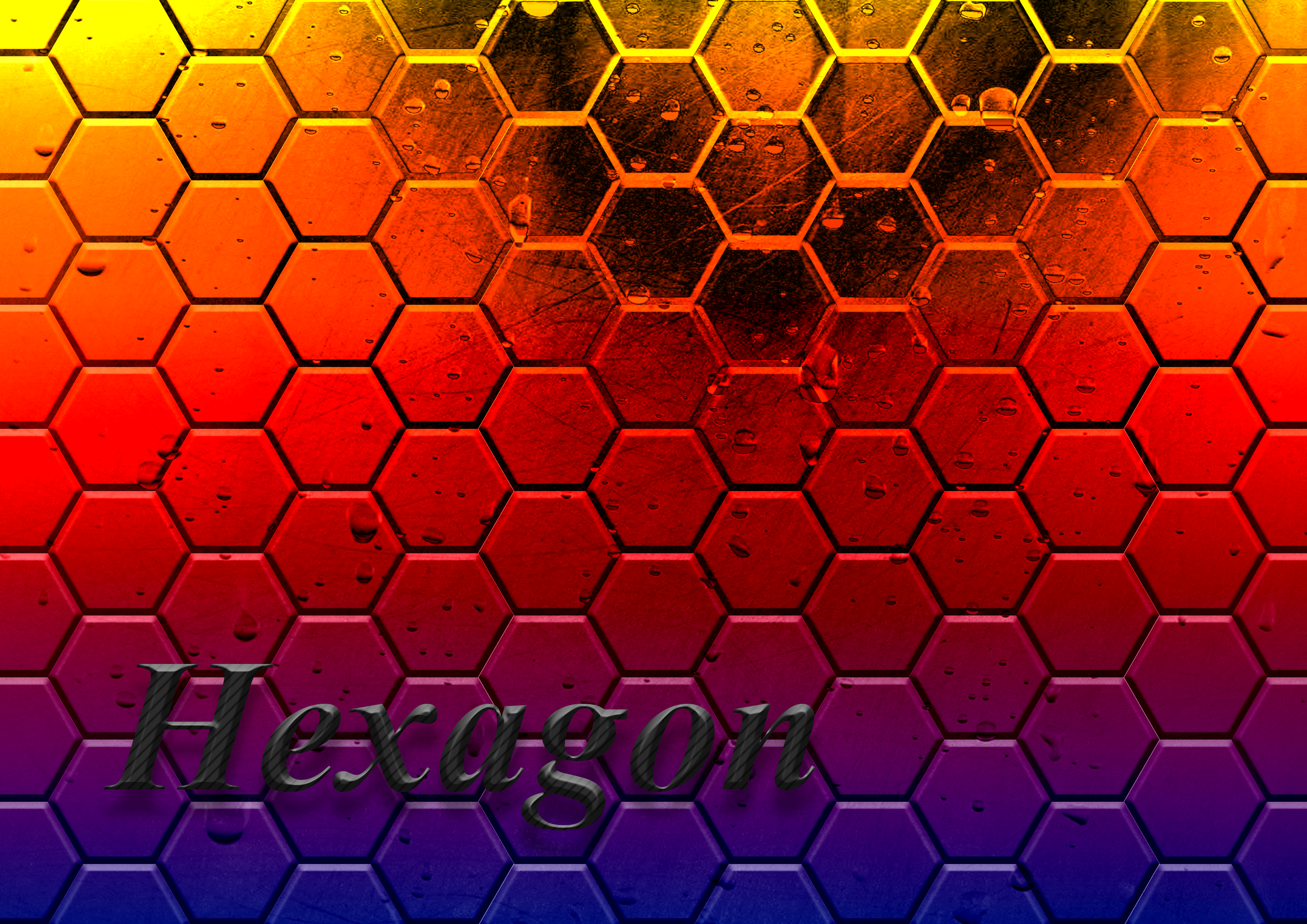 Abstract Hexagon Digital Art with Gradient Colors HD Wallpaper