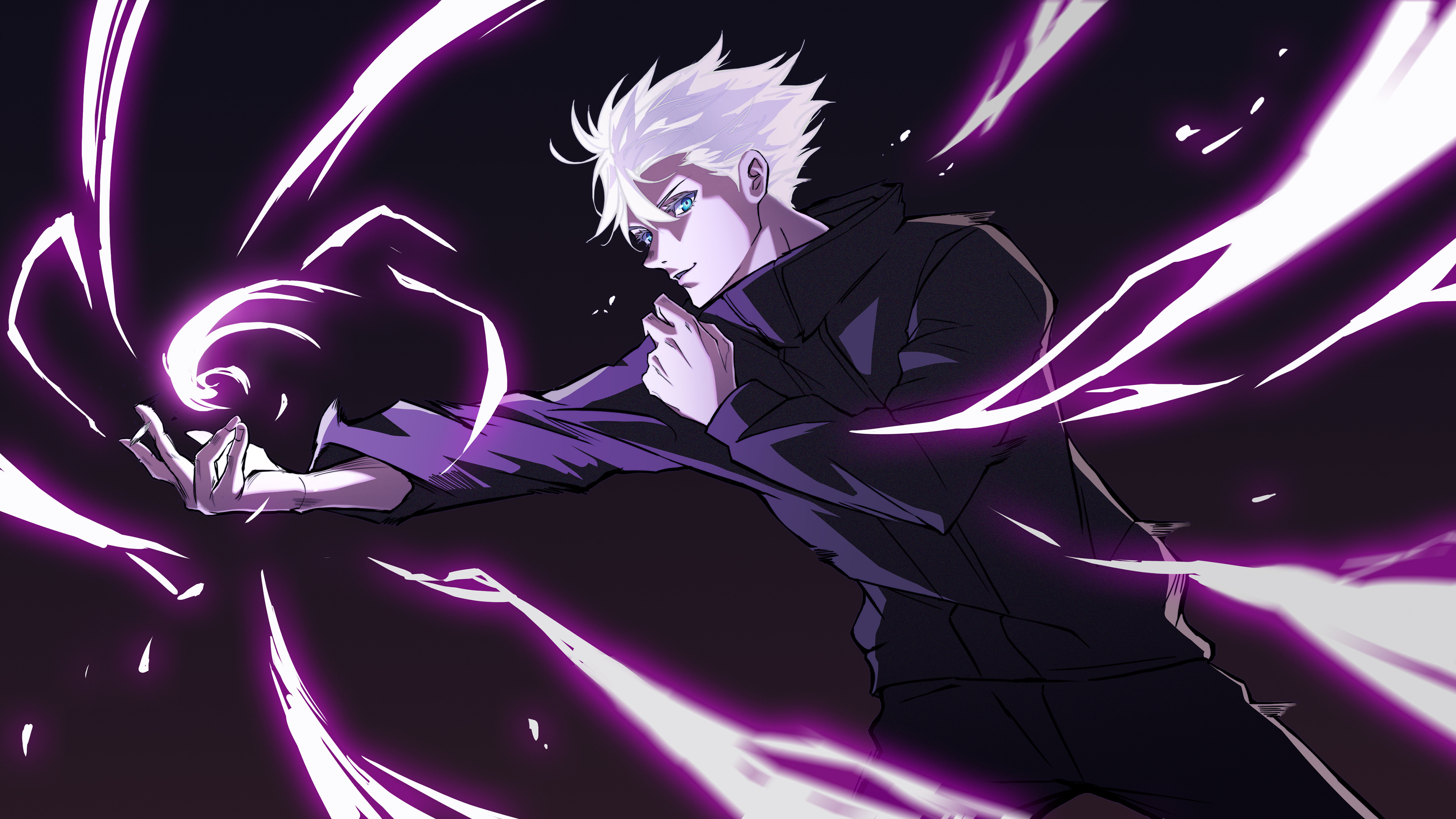 Satoru Gojo 4K with Purple Energy HD Wallpaper