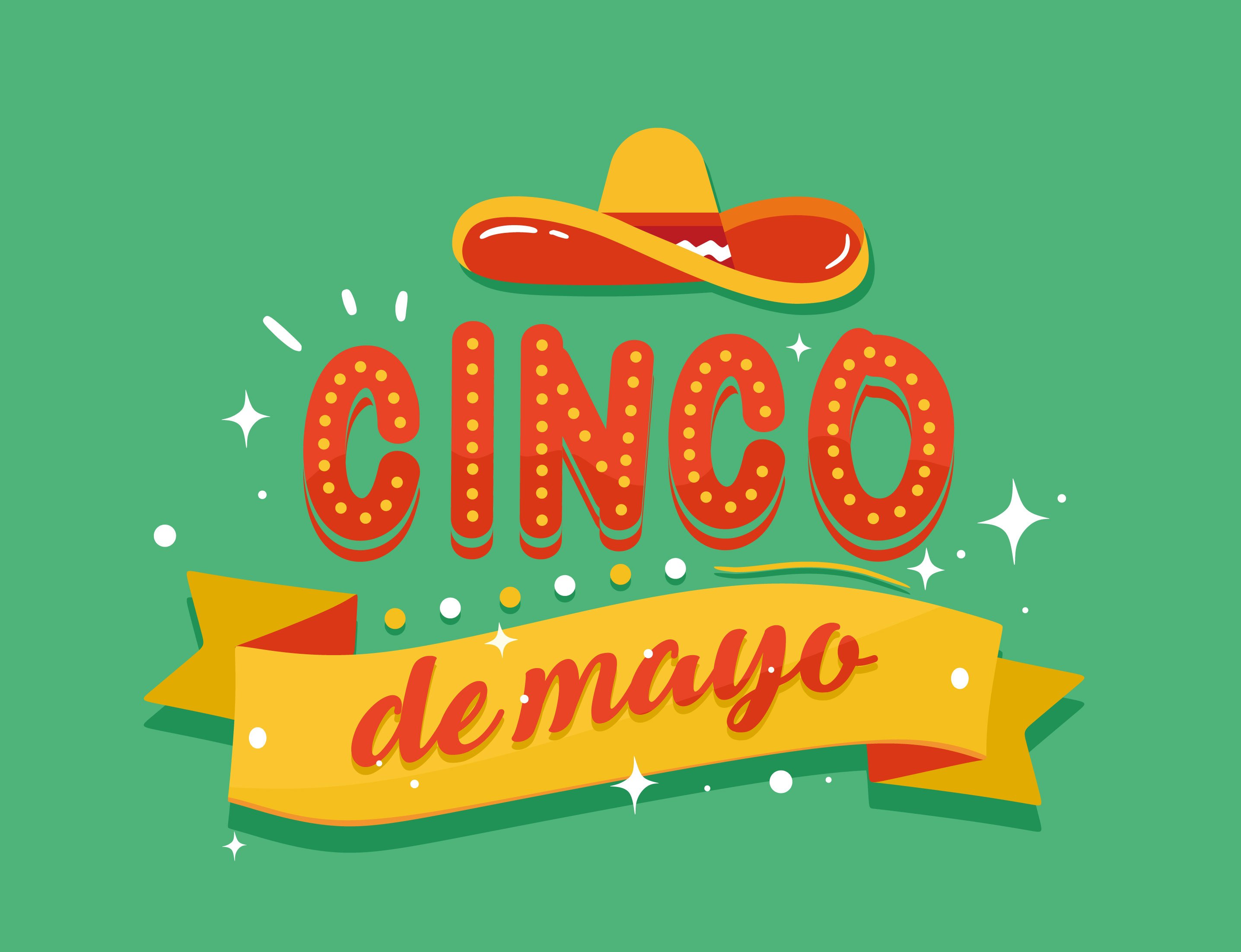 Cinco de Mayo celebration with sombrero and banner HD Wallpaper