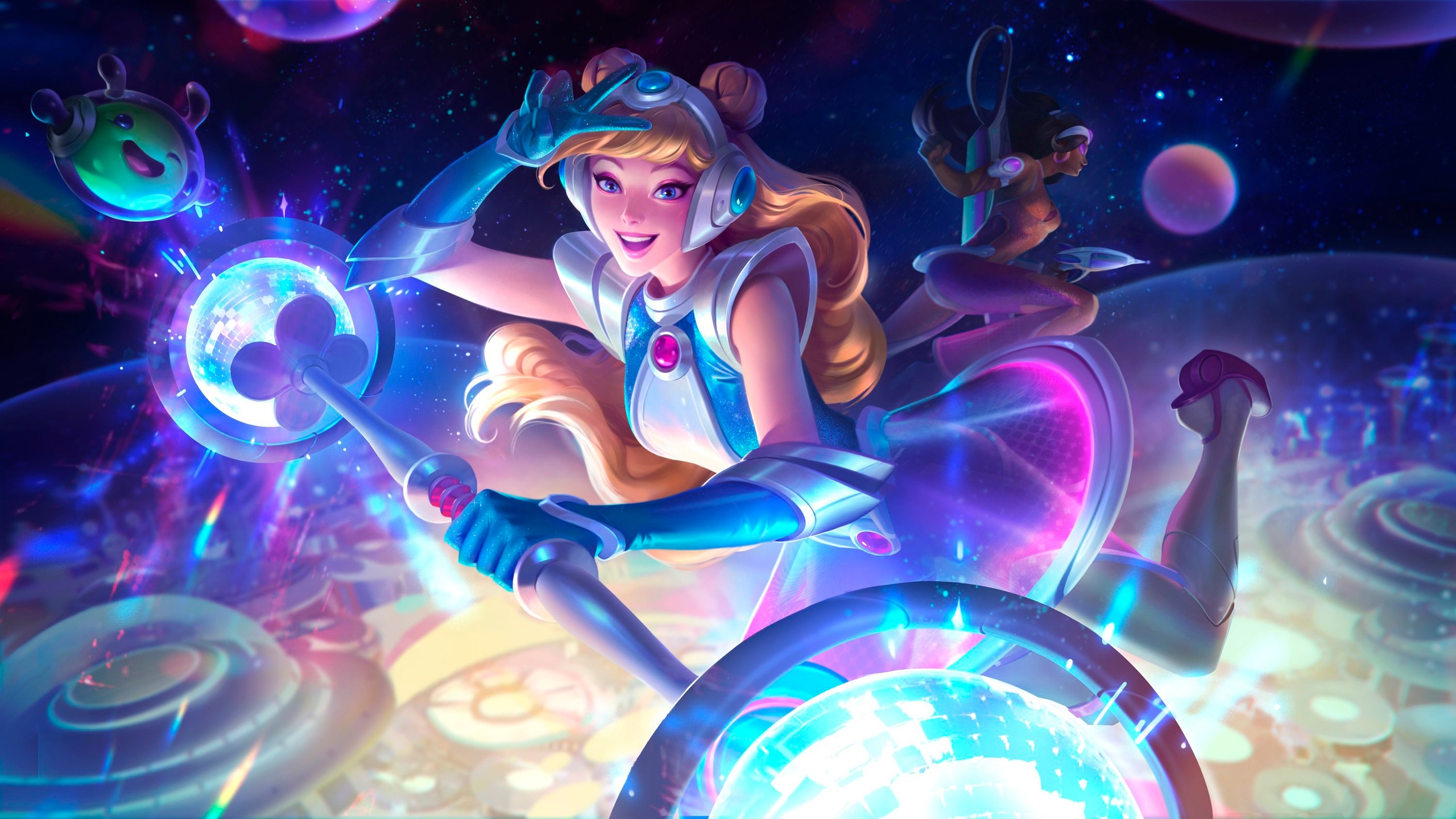 Star Guardian Lux and allies in space HD Wallpaper