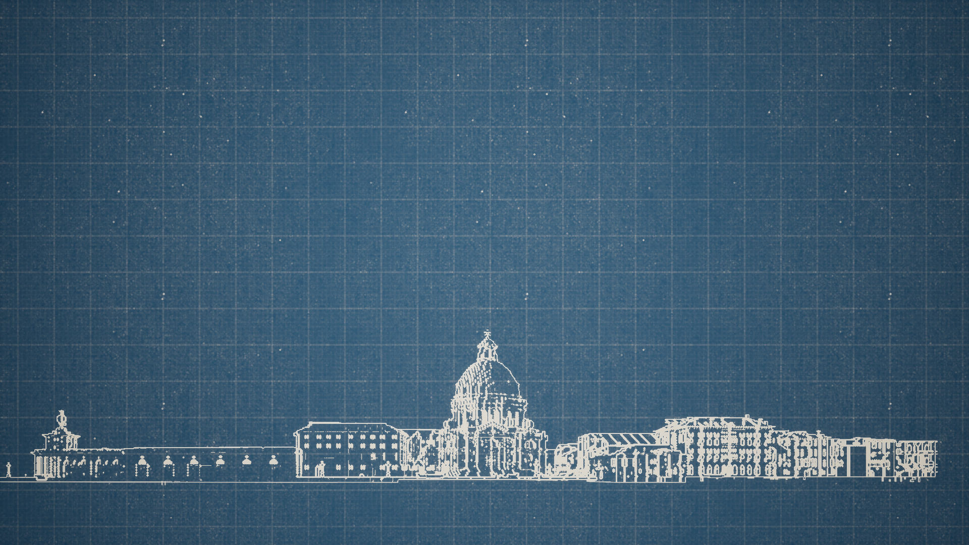 Blueprint sketch of buildings and a dome HD Wallpaper