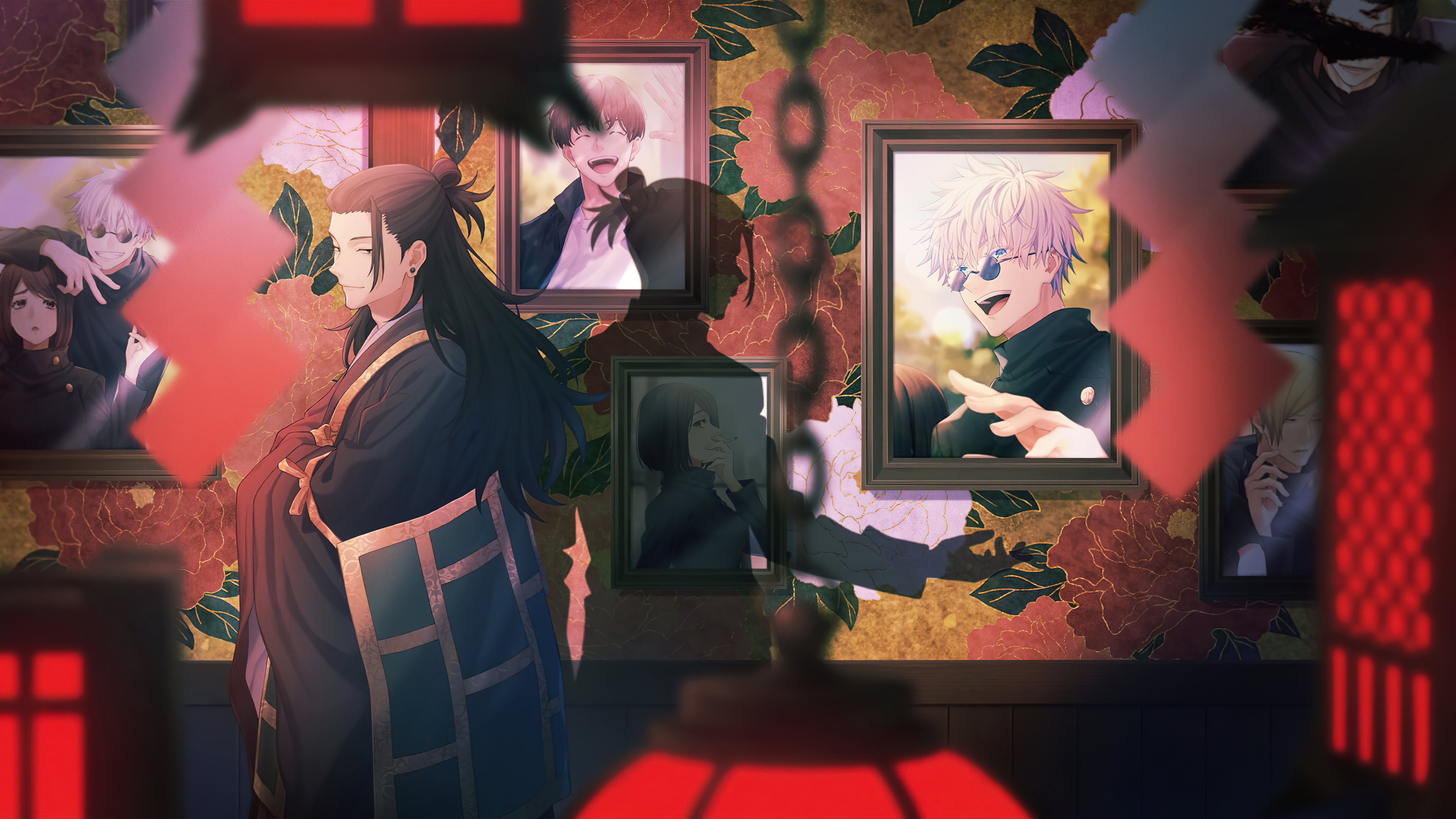 Suguru Geto and friends in framed photos HD Wallpaper