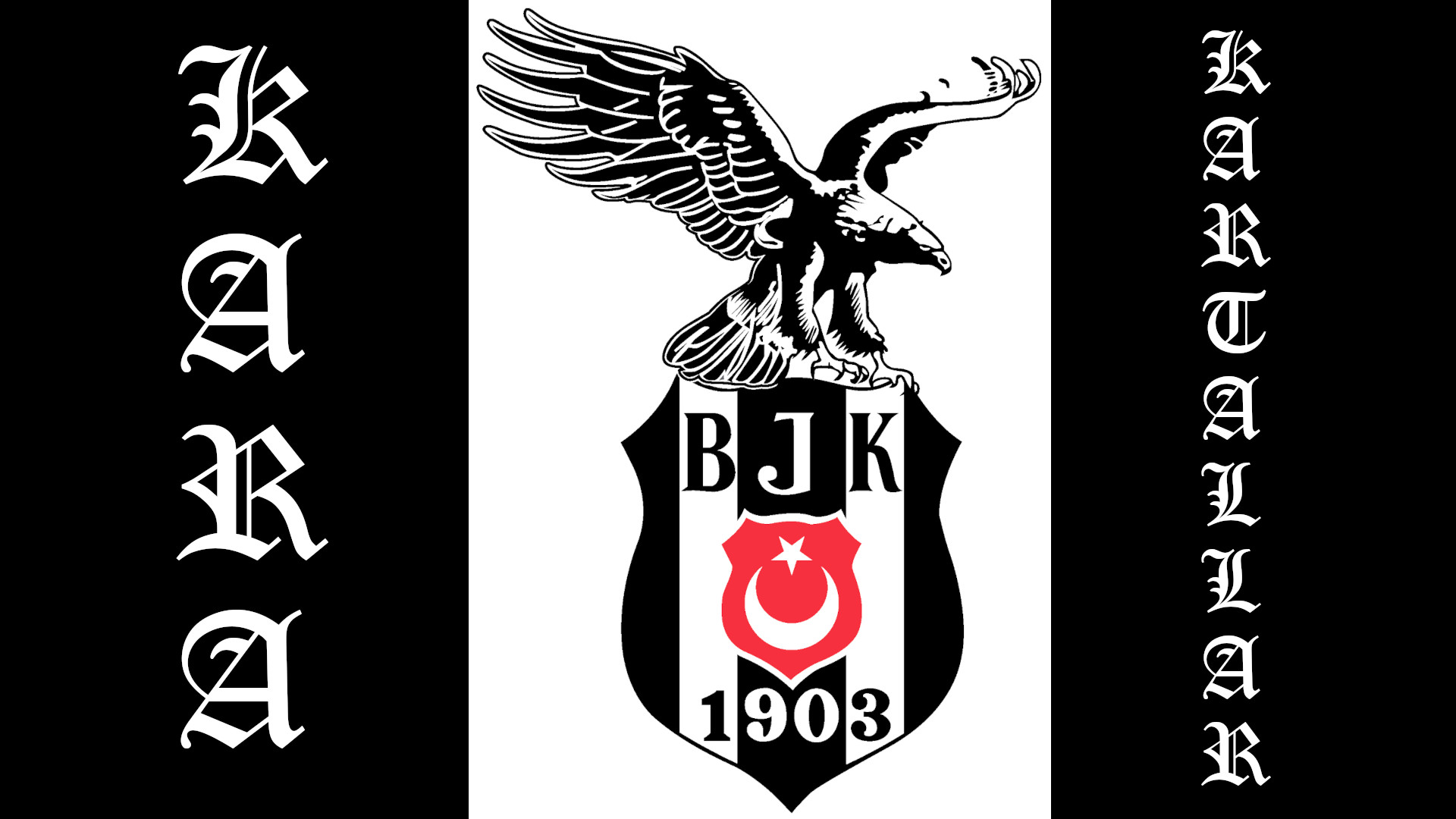 Beşiktaş J.K. Eagle Logo with Turkish Flag HD Wallpaper