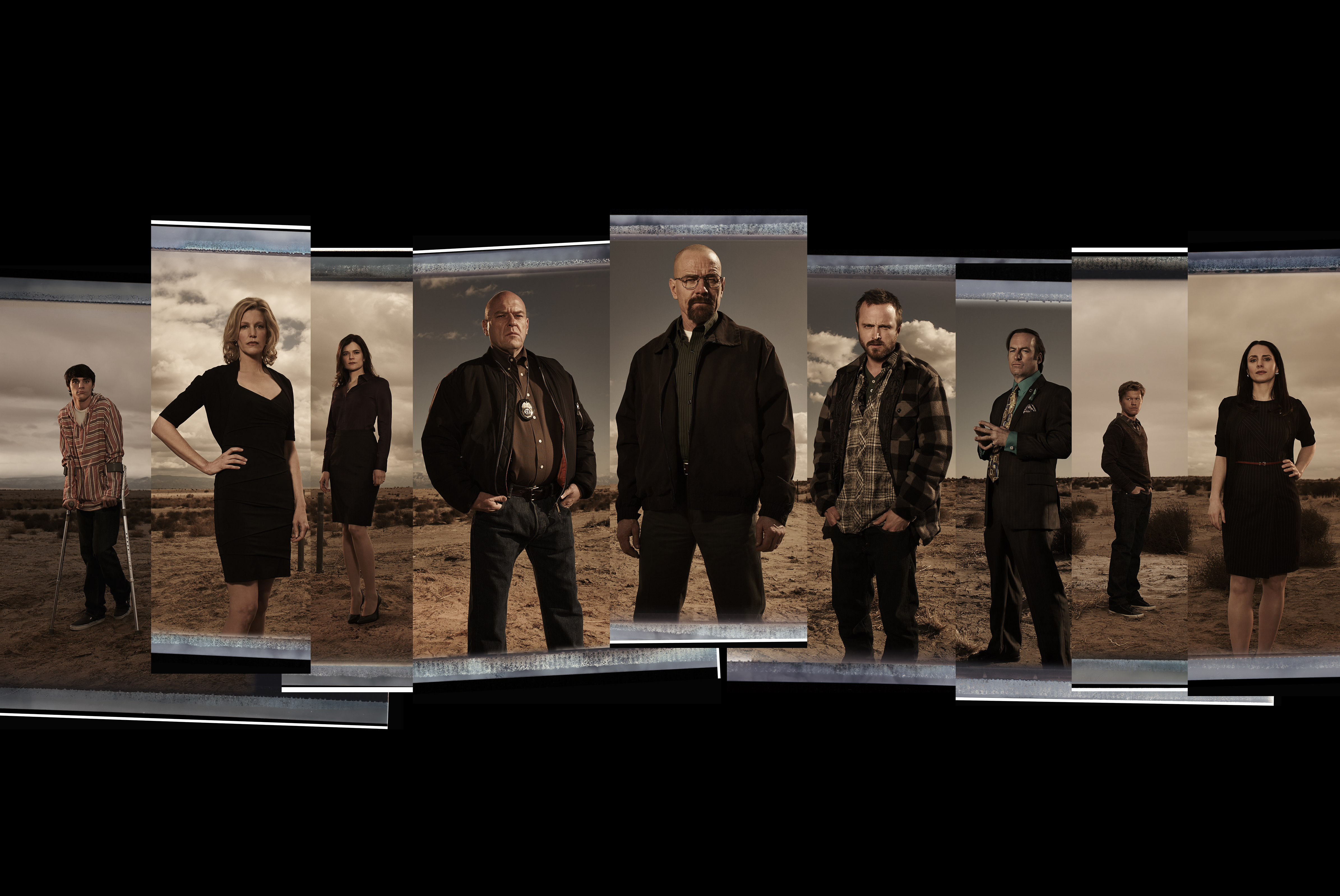 Breaking Bad Cast in Desert Landscape HD Wallpaper