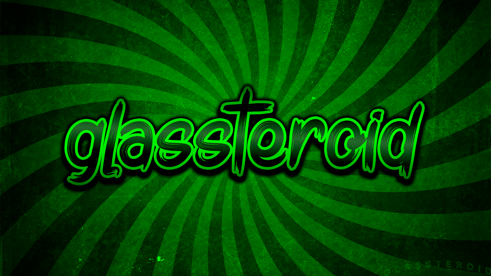 Glassteroid Text on Green Background HD Wallpaper