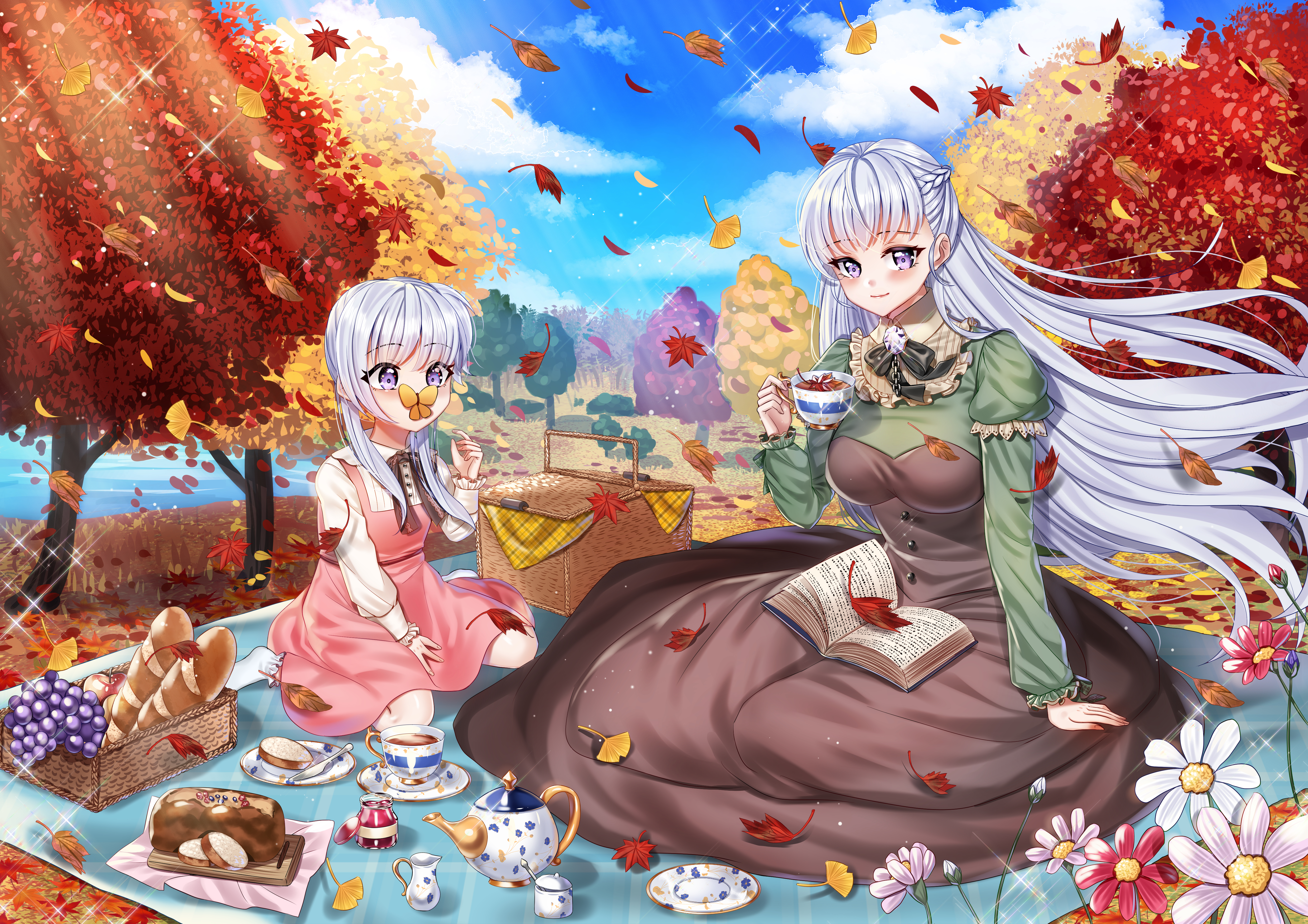 Azur Lane 4K: Belfast and Little Bel picnic HD Wallpaper