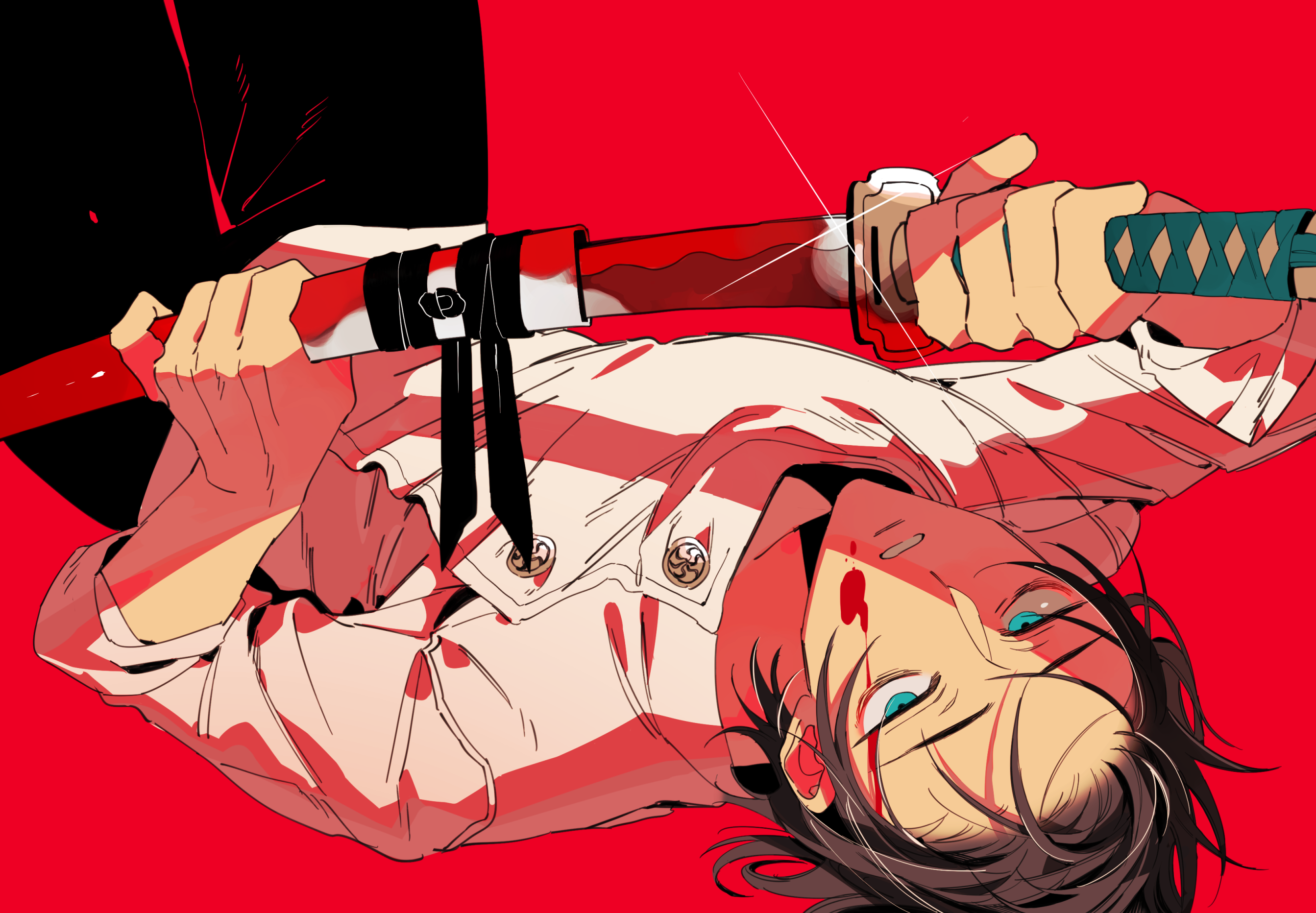 Yuta Okkotsu Holding Katana with Blue Eyes HD Wallpaper