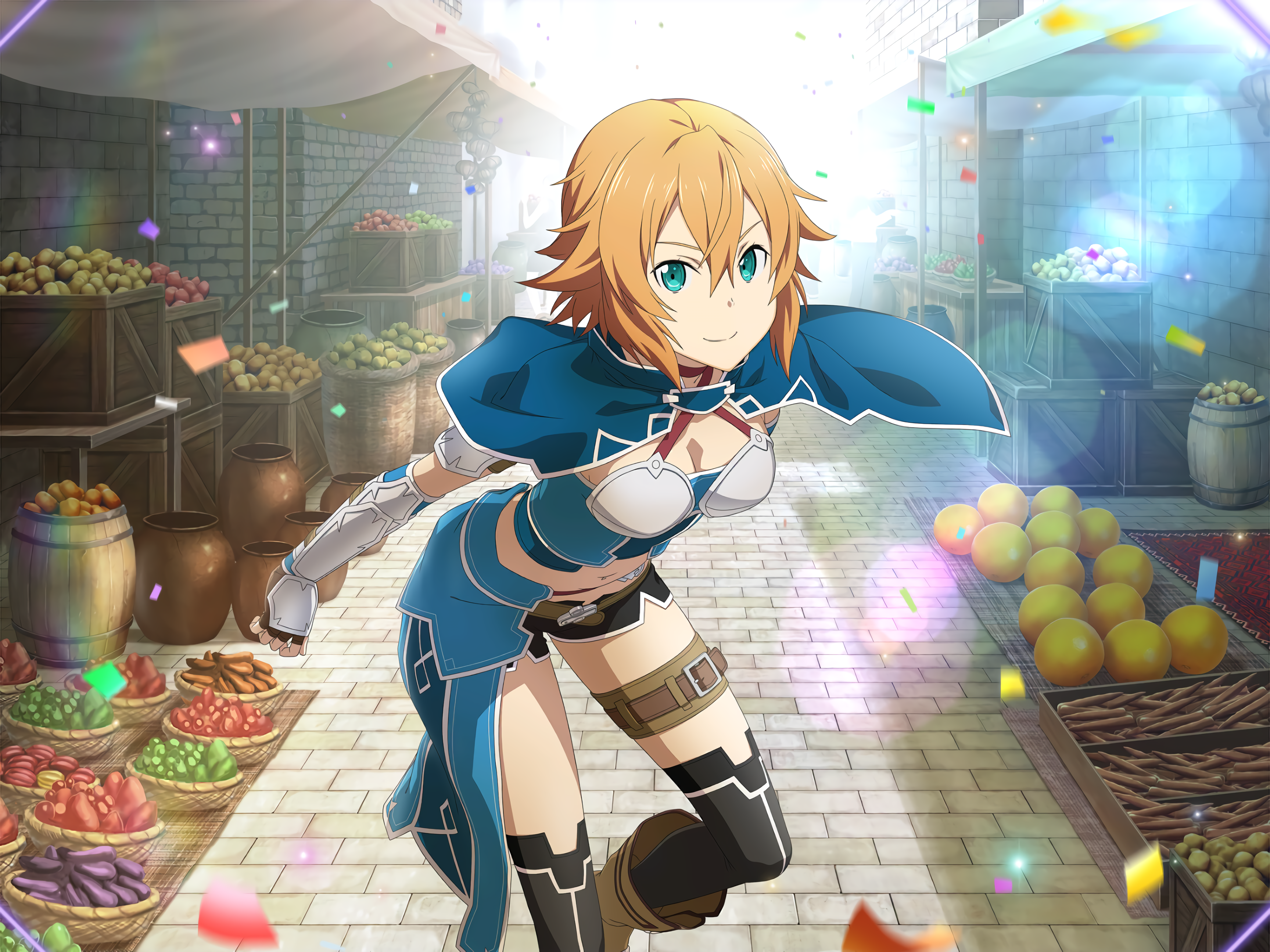 Leafa in a Market Square HD Wallpaper