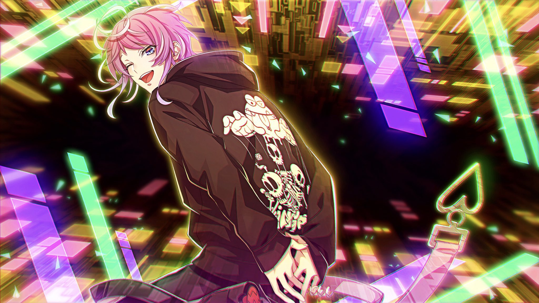 Ramuda Amemura with a skeleton hoodie HD Wallpaper