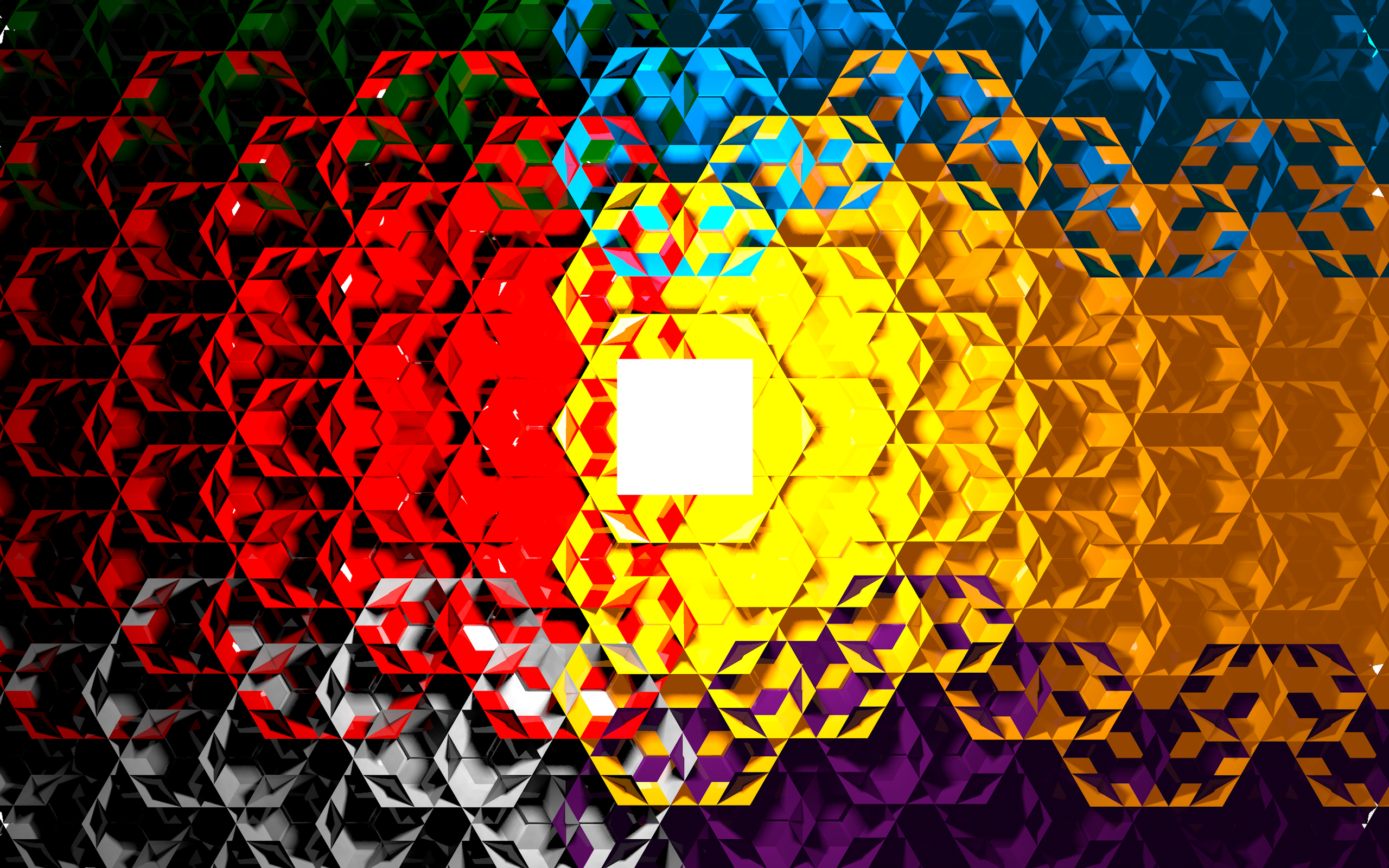 Abstract Hexagonal Pattern with Geometric Shapes HD Wallpaper