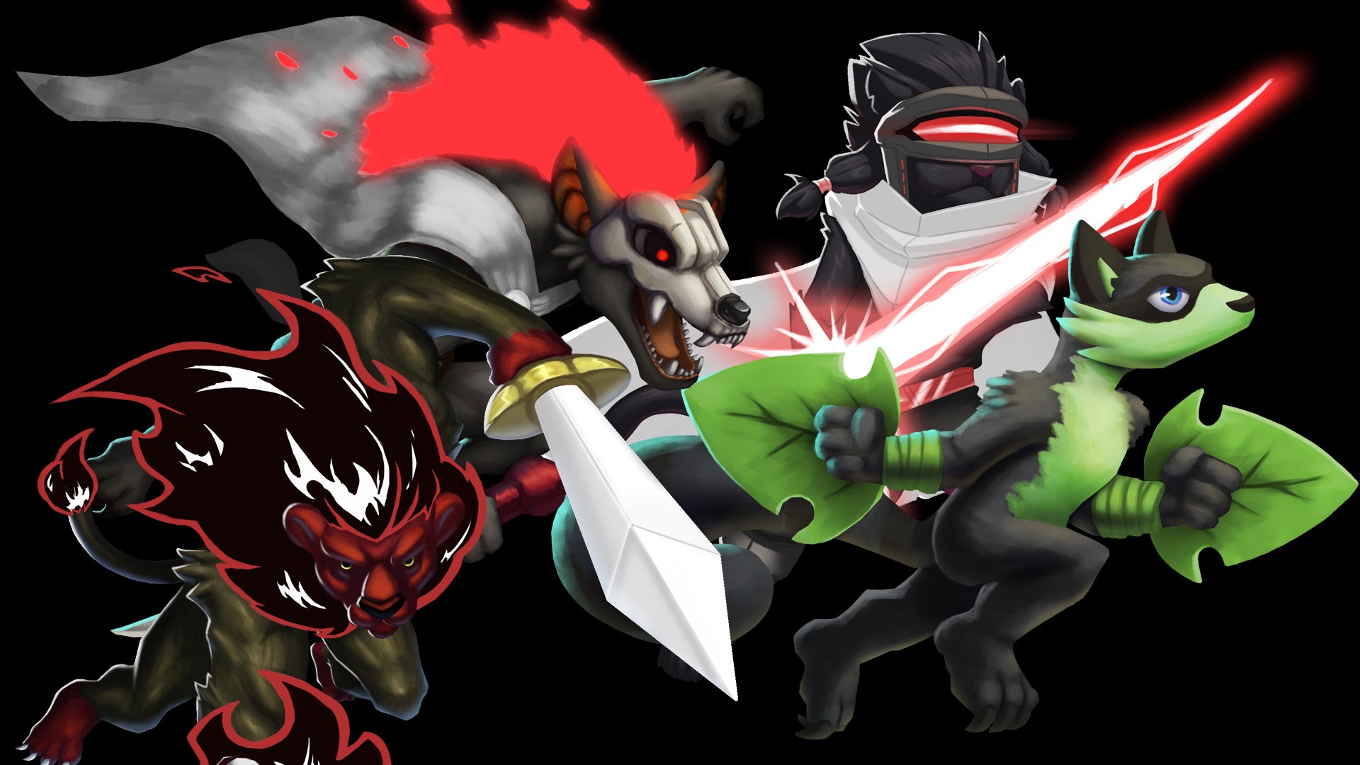 Rivals of Aether characters with swords and shields HD Wallpaper