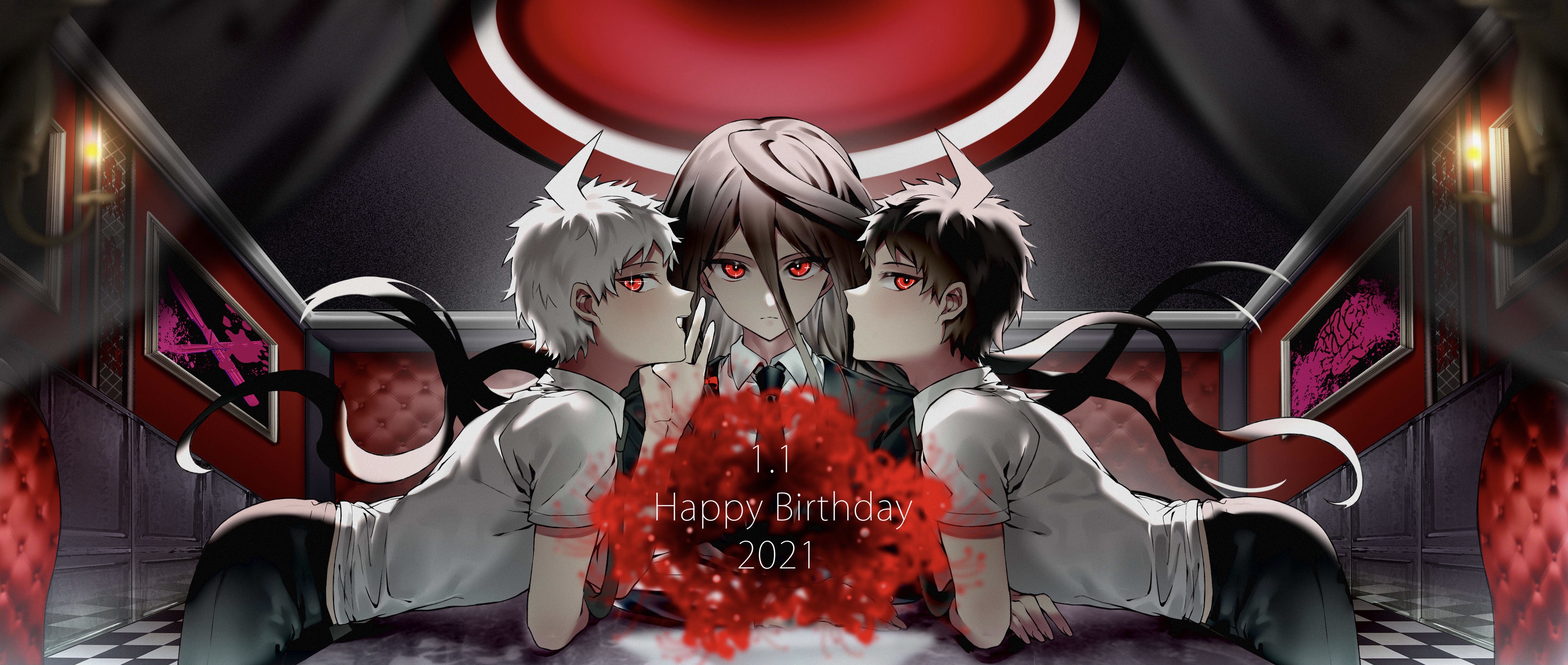 Izuru Kamukura and Hajime Hinata Happy Birthday 2021 HD Wallpaper