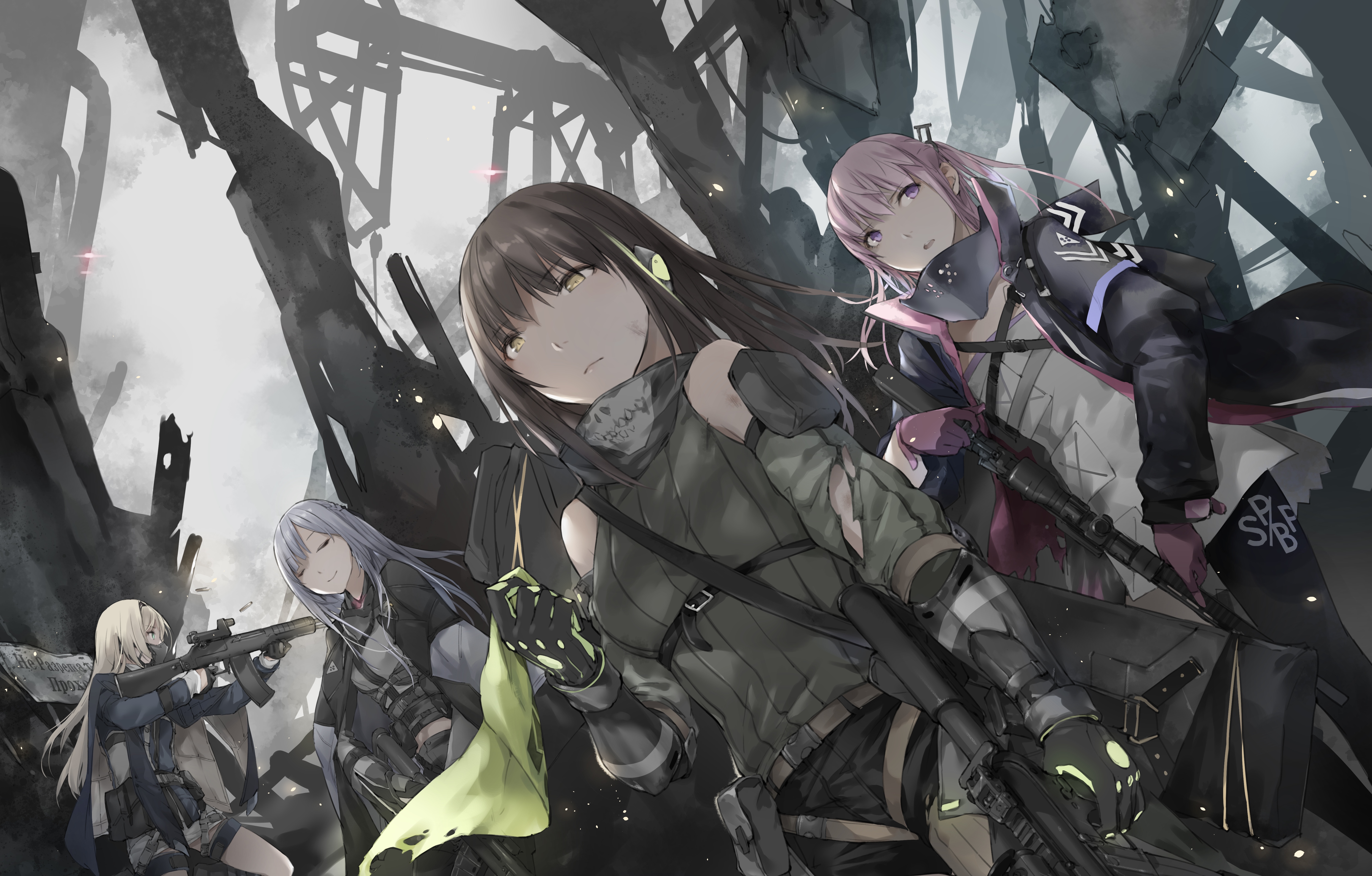 Girls Frontline M4A1 and Team in Tactical Gear 4K HD Wallpaper