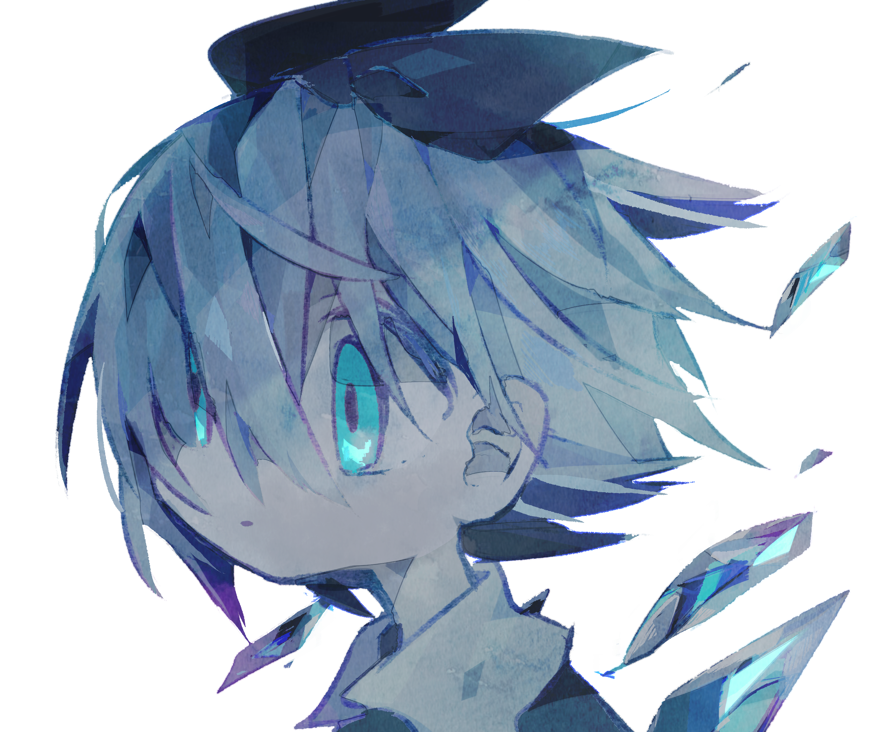 Cirno from Touhou with ice shards HD Wallpaper