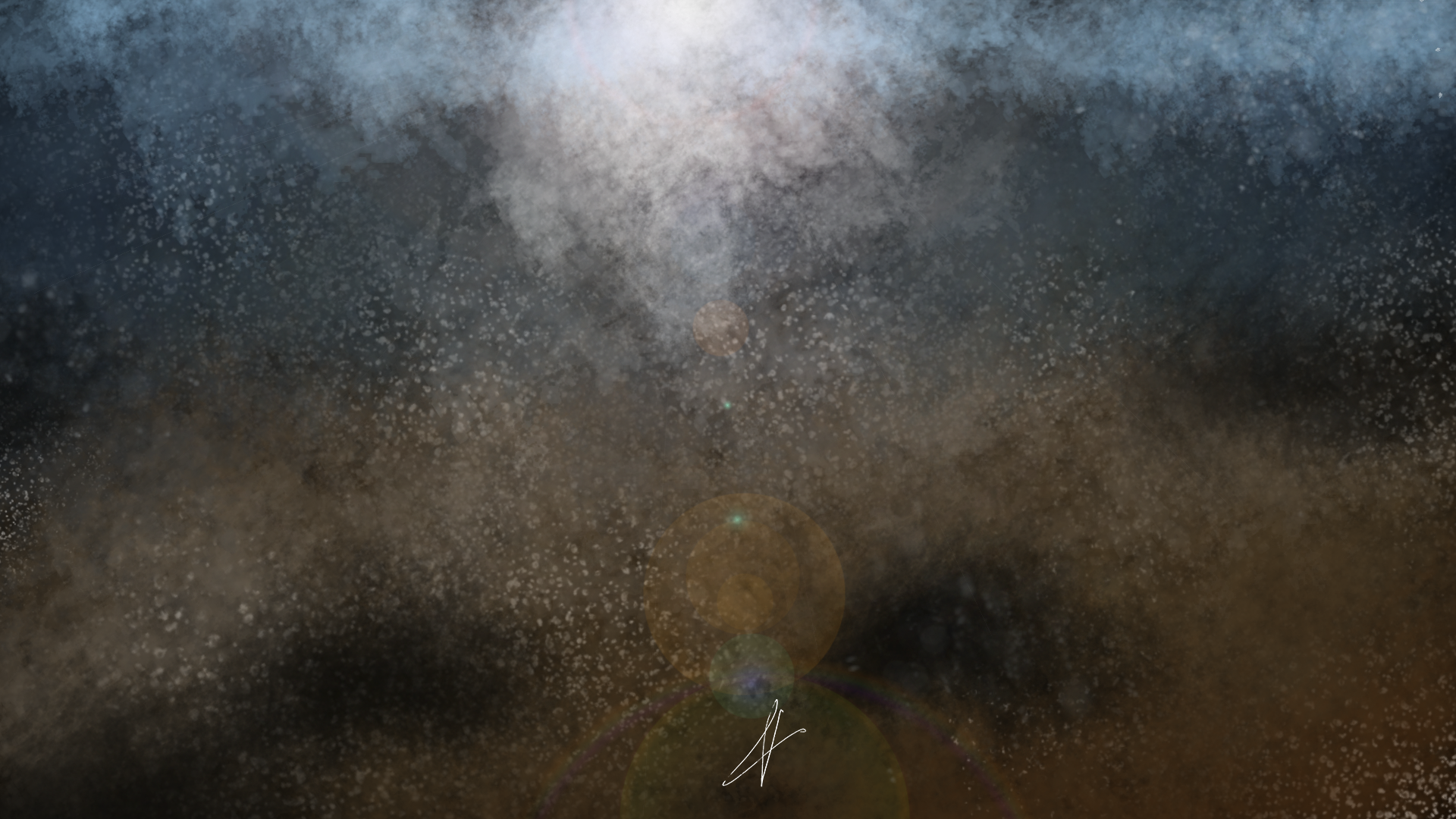 Outer Space with Lens Flares HD Wallpaper