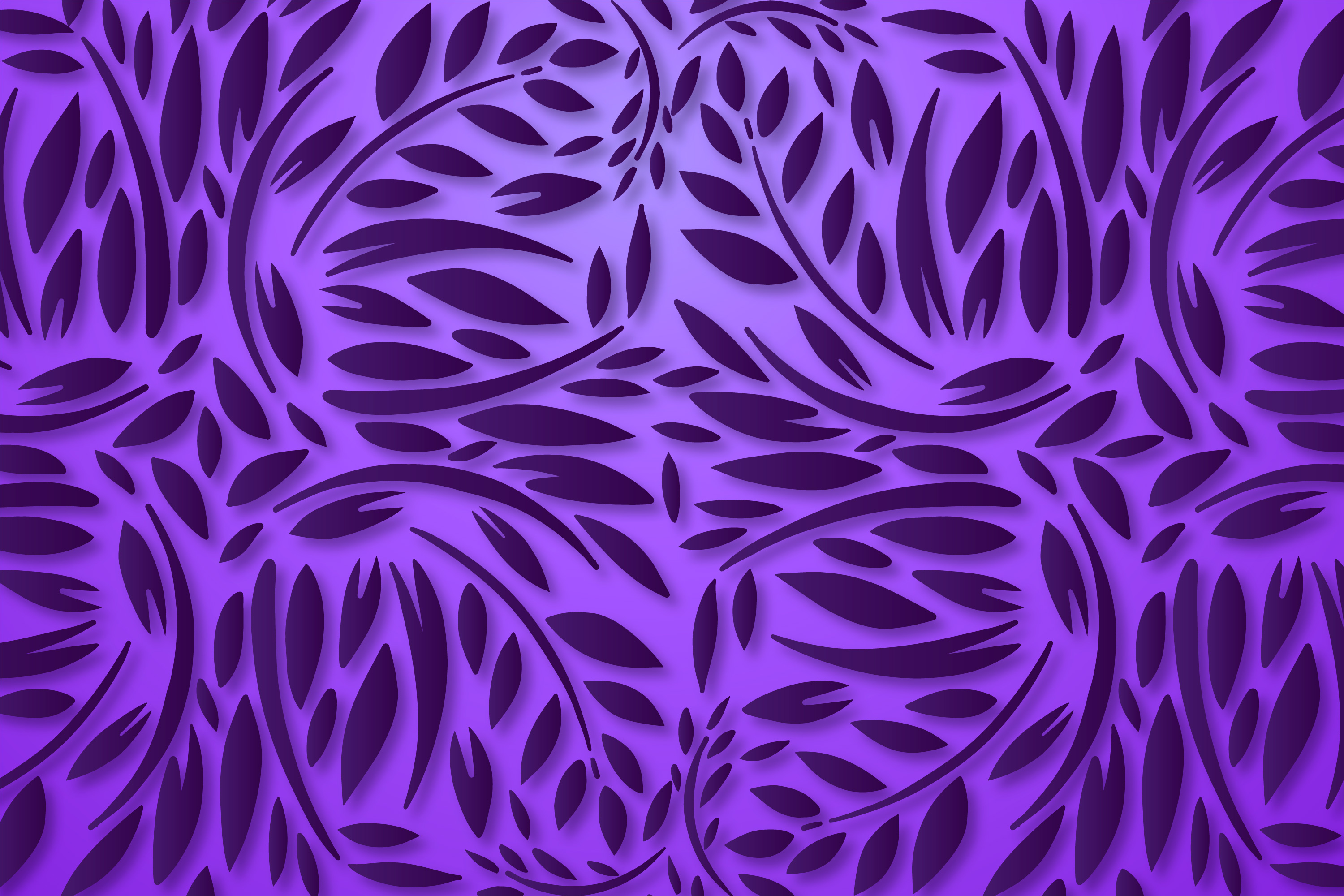 Abstract Purple Pattern with Leaf Motifs HD Wallpaper