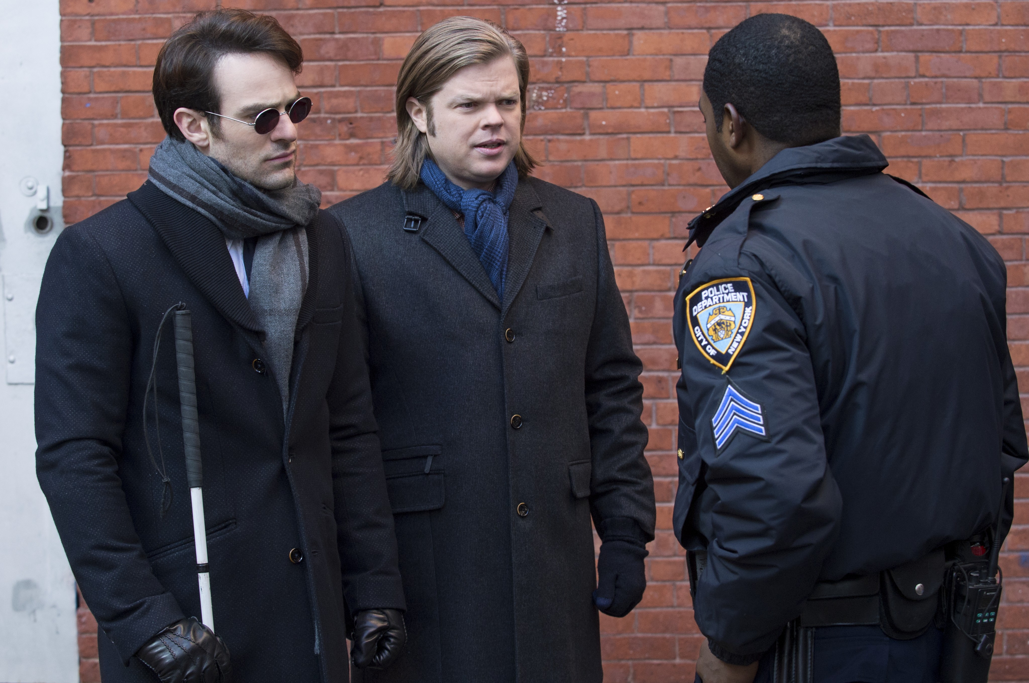 Matt Murdock, Foggy Nelson, and a Police Officer HD Wallpaper