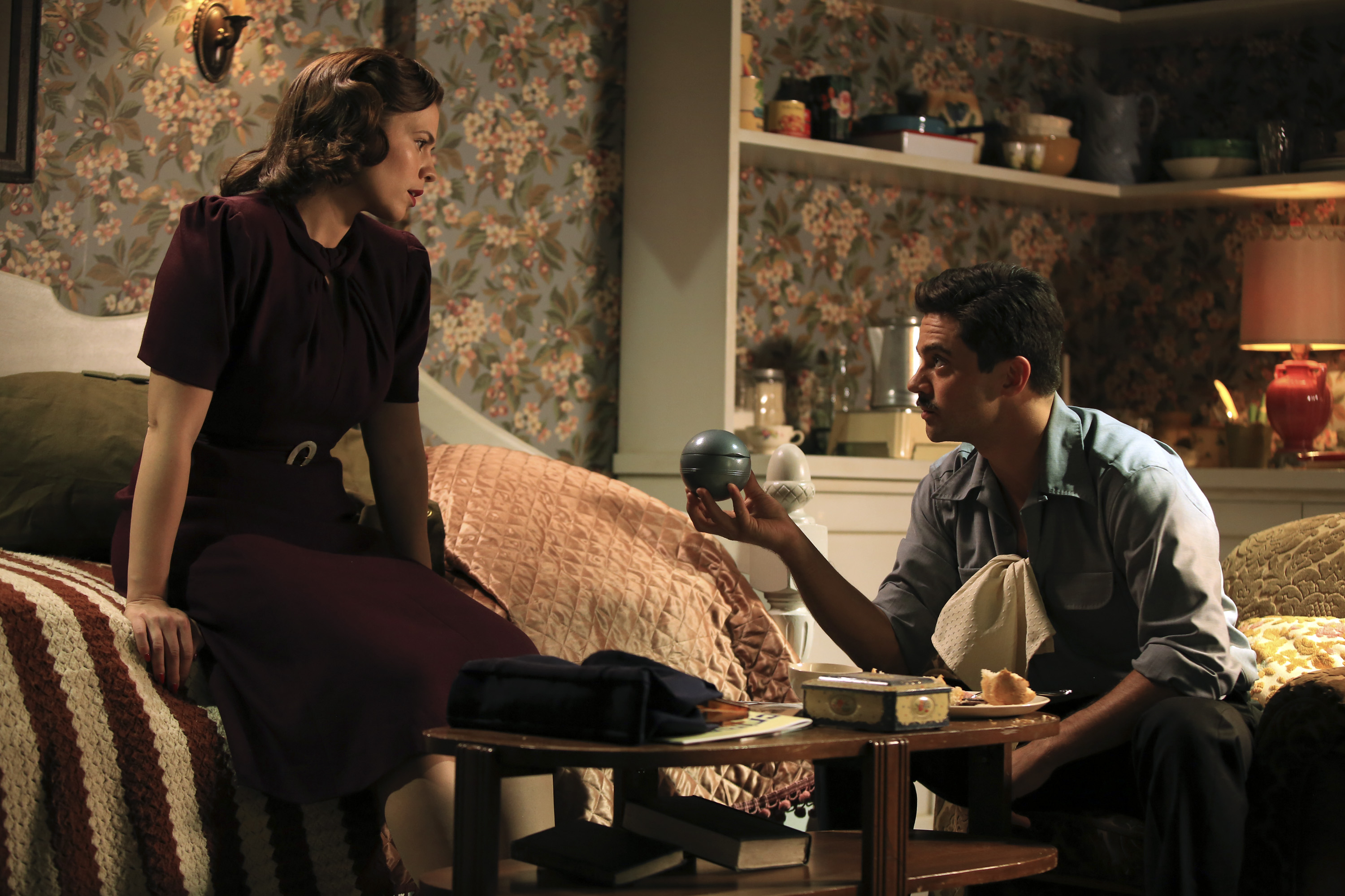 Agent Carter and Howard Stark in a room HD Wallpaper