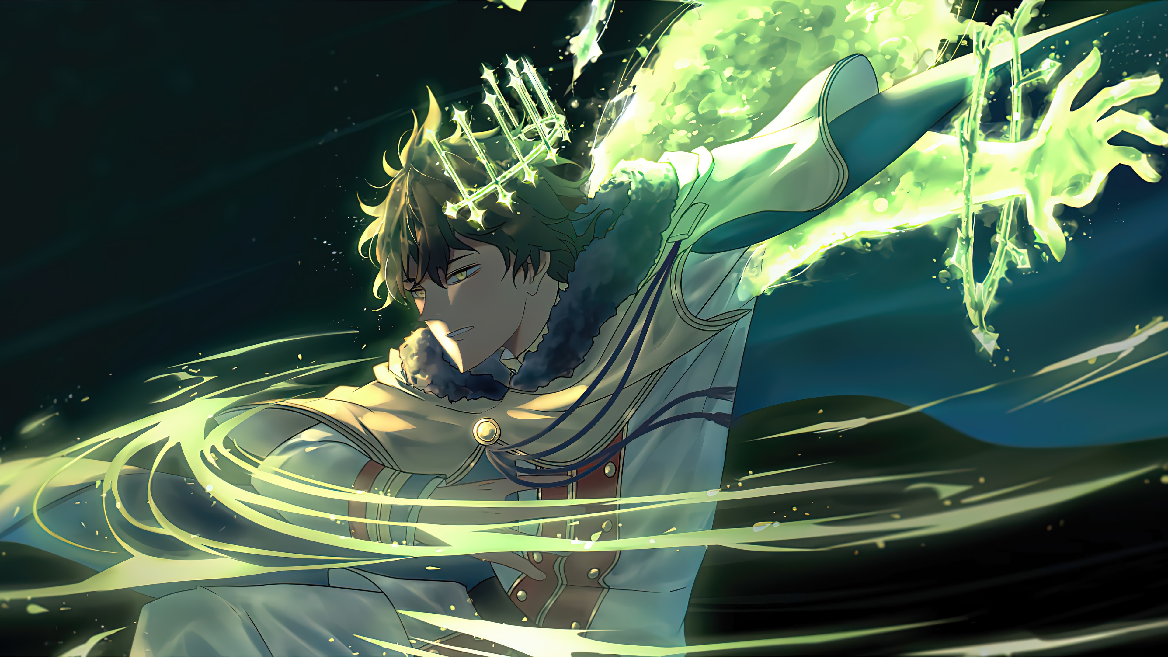 Yuno Black Clover Magic Energy 4K HD Wallpaper