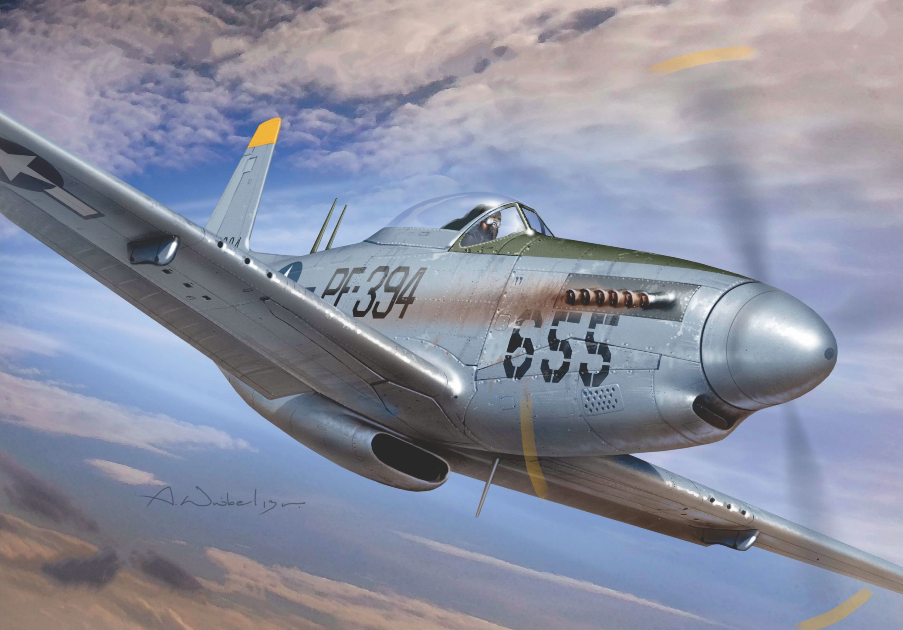 North American P-51 Mustang in flight HD Wallpaper