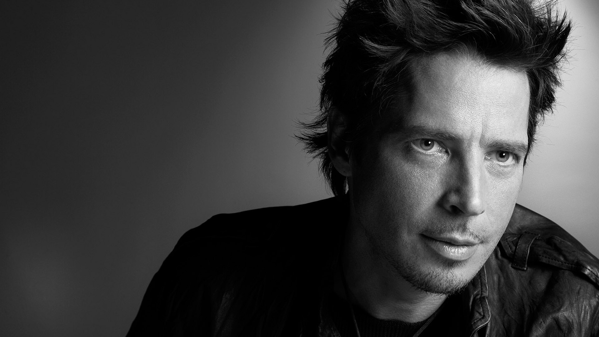 Chris Cornell Black and White Portrait HD Wallpaper