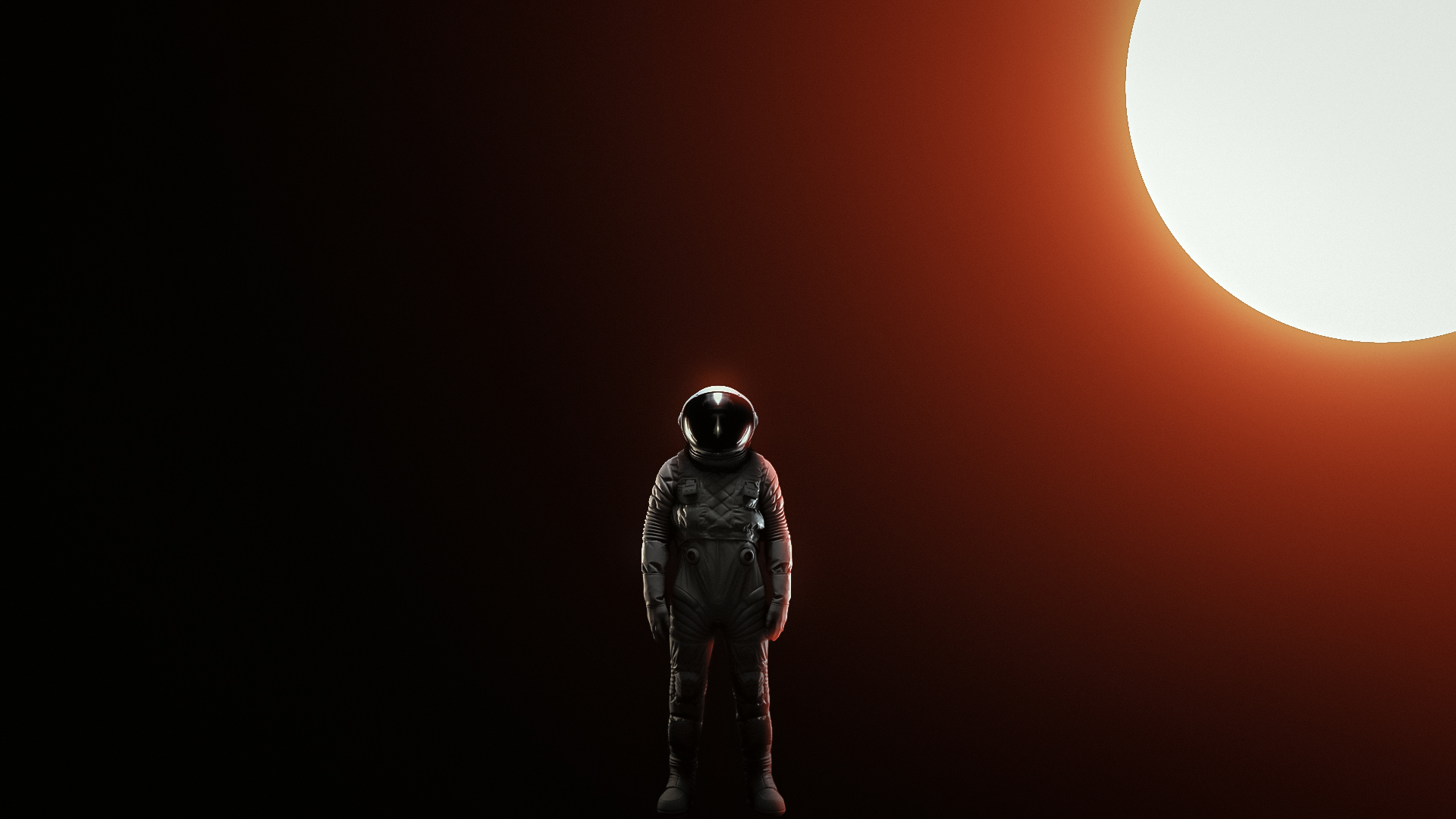 Astronaut in front of a bright celestial body HD Wallpaper