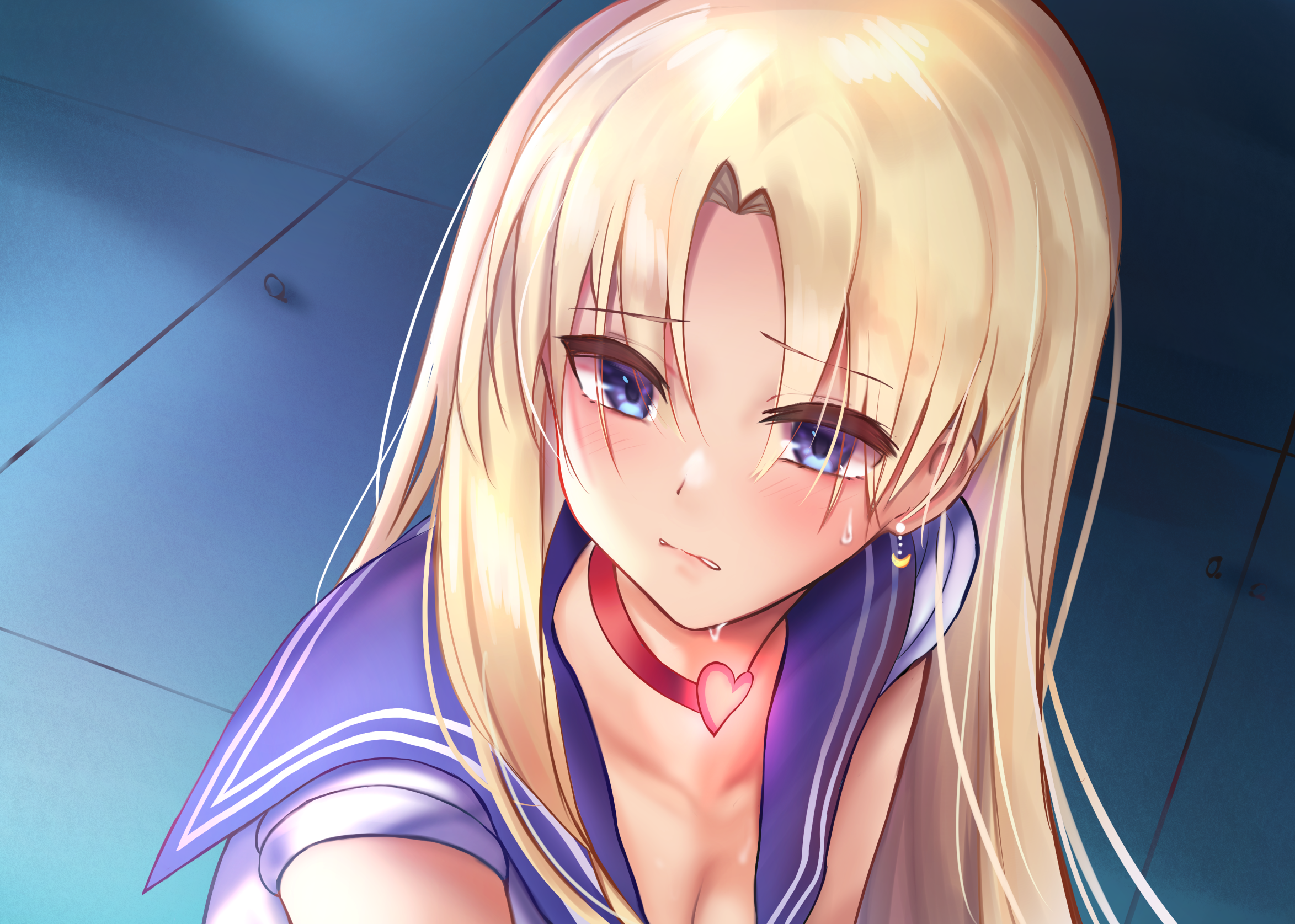 Usagi Tsukino with blonde hair and blue eyes HD Wallpaper