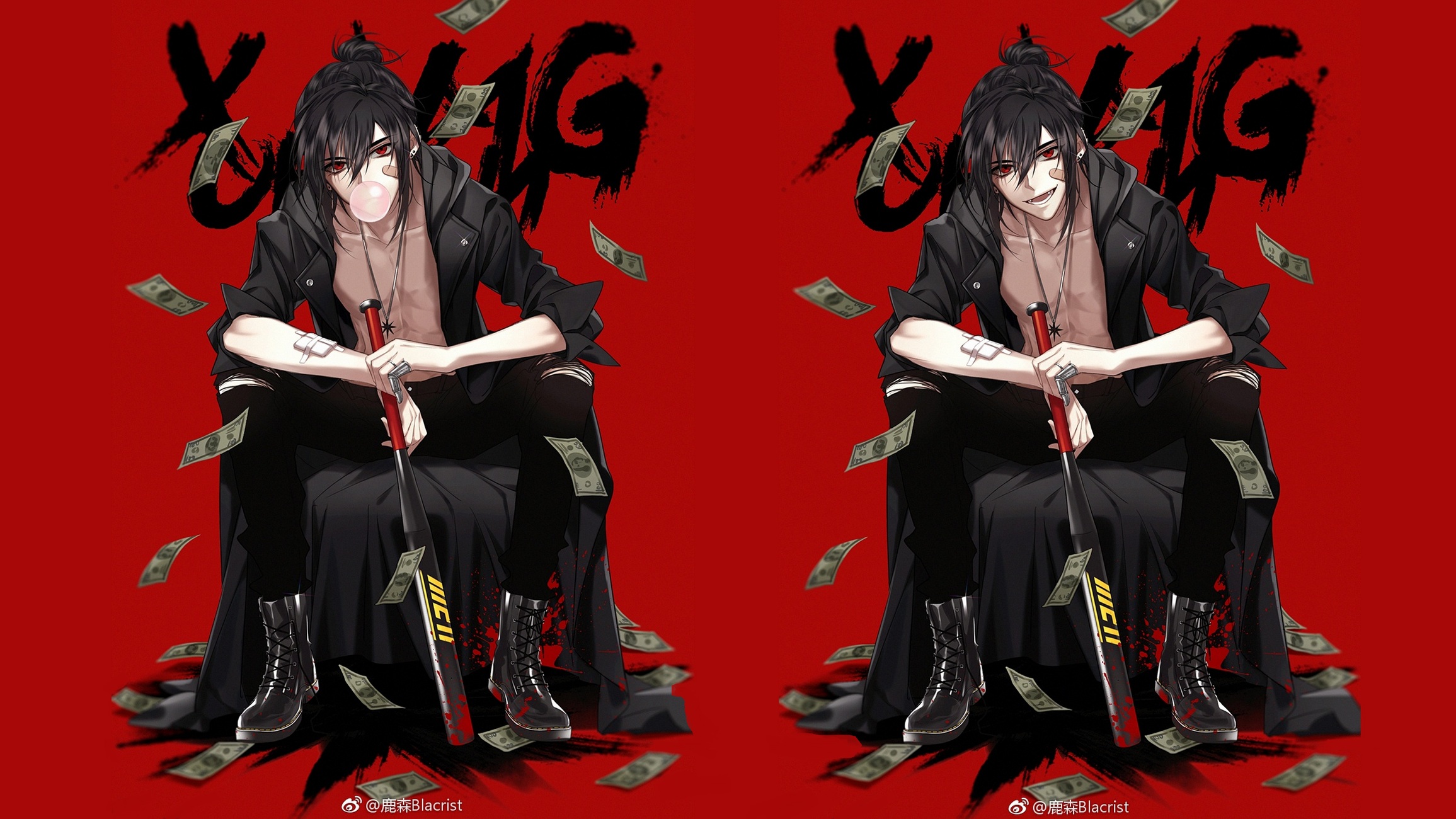 Xue Yang with baseball bat and money HD Wallpaper