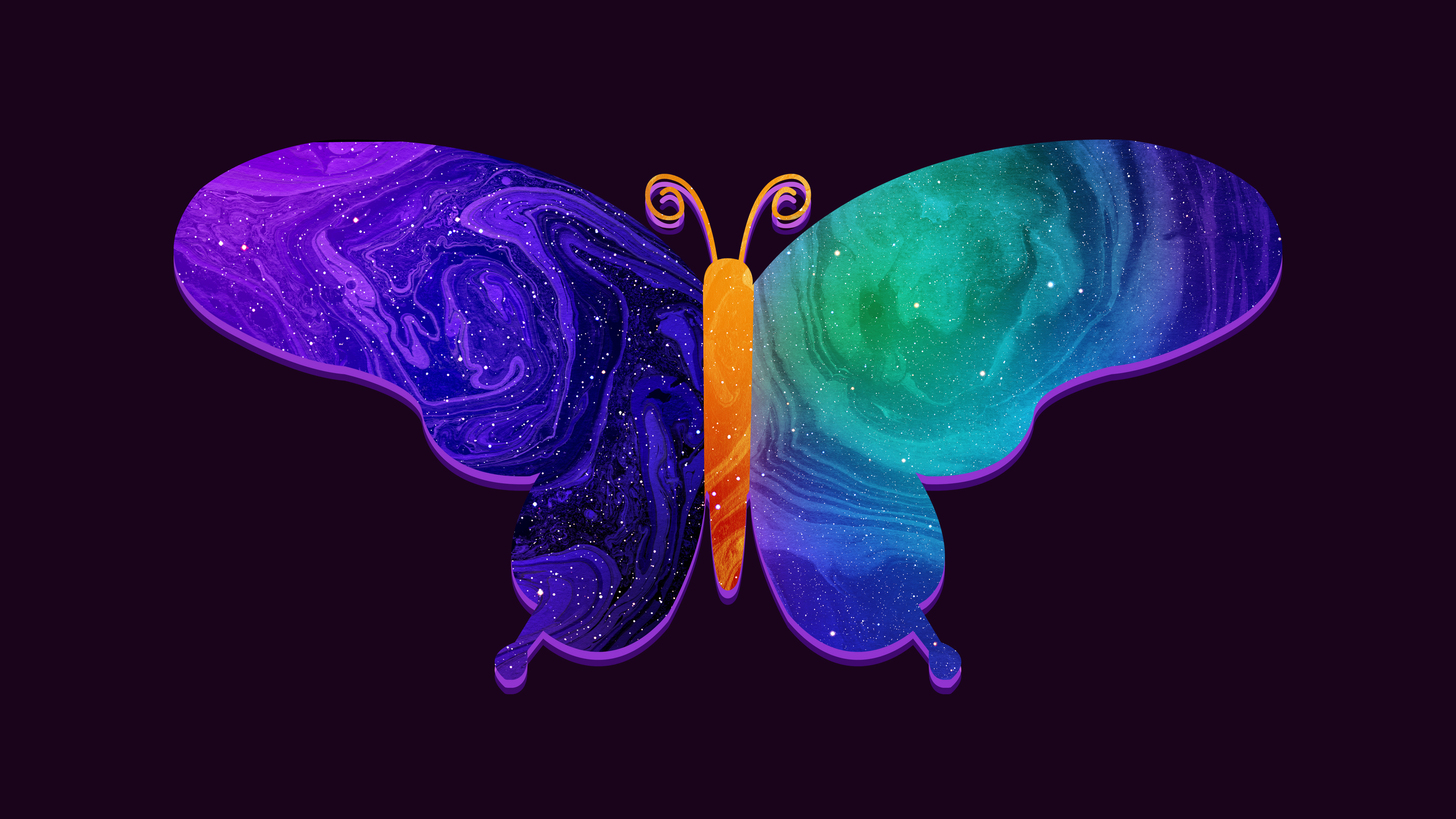 Abstract butterfly with galaxy pattern HD Wallpaper