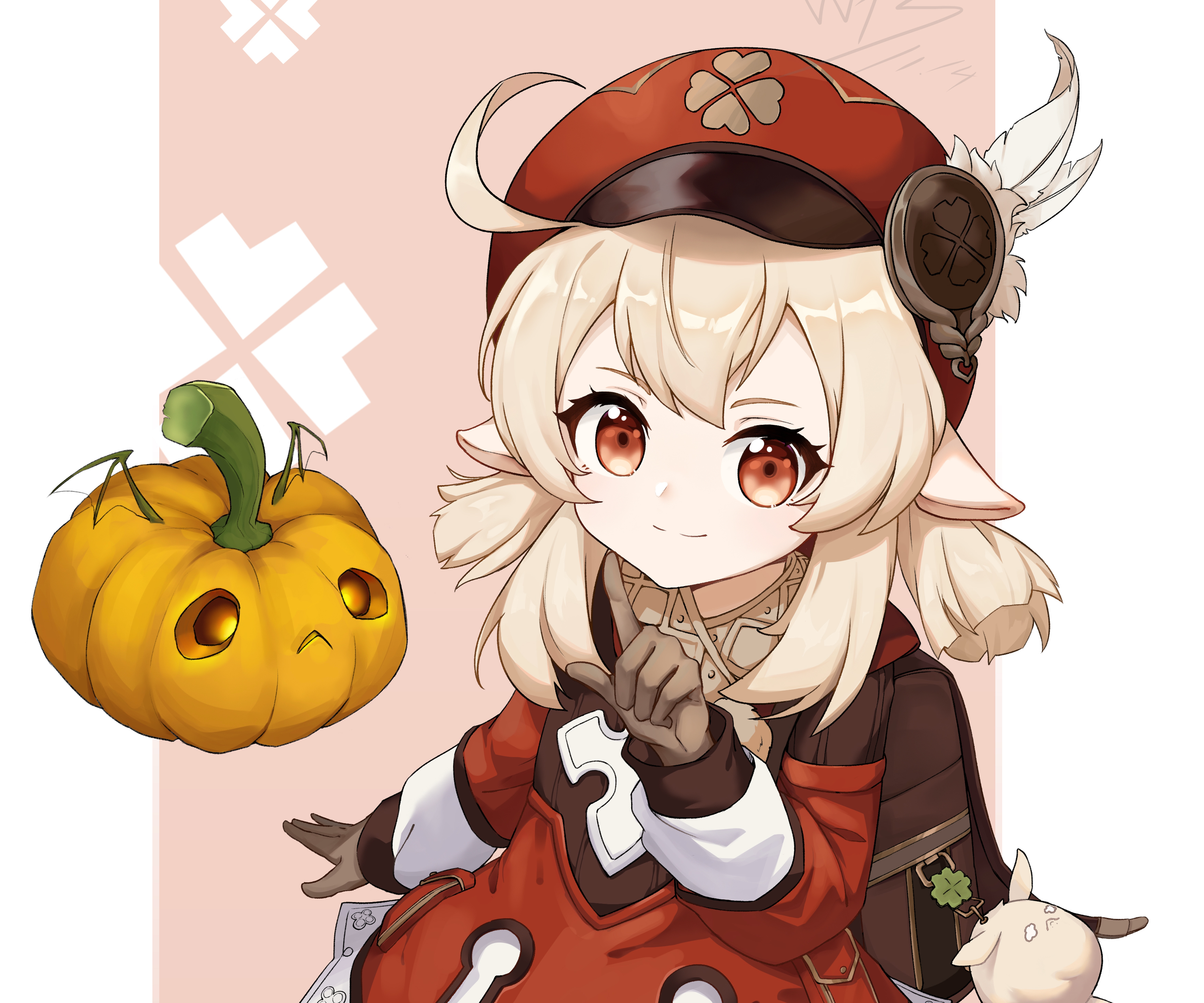 Klee (Genshin Impact) with a Pumpkin HD Wallpaper