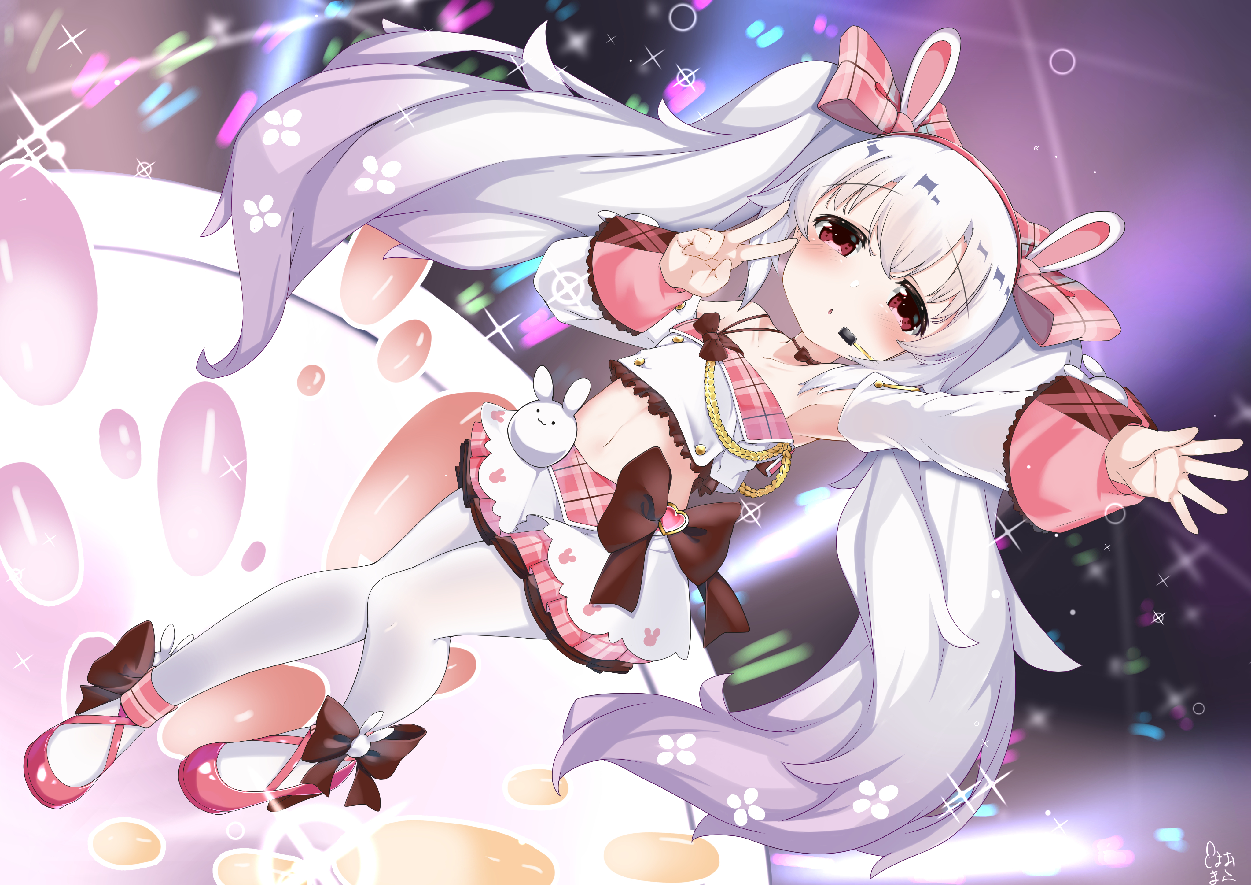 Laffey (Azur Lane) in a pink and white outfit HD Wallpaper