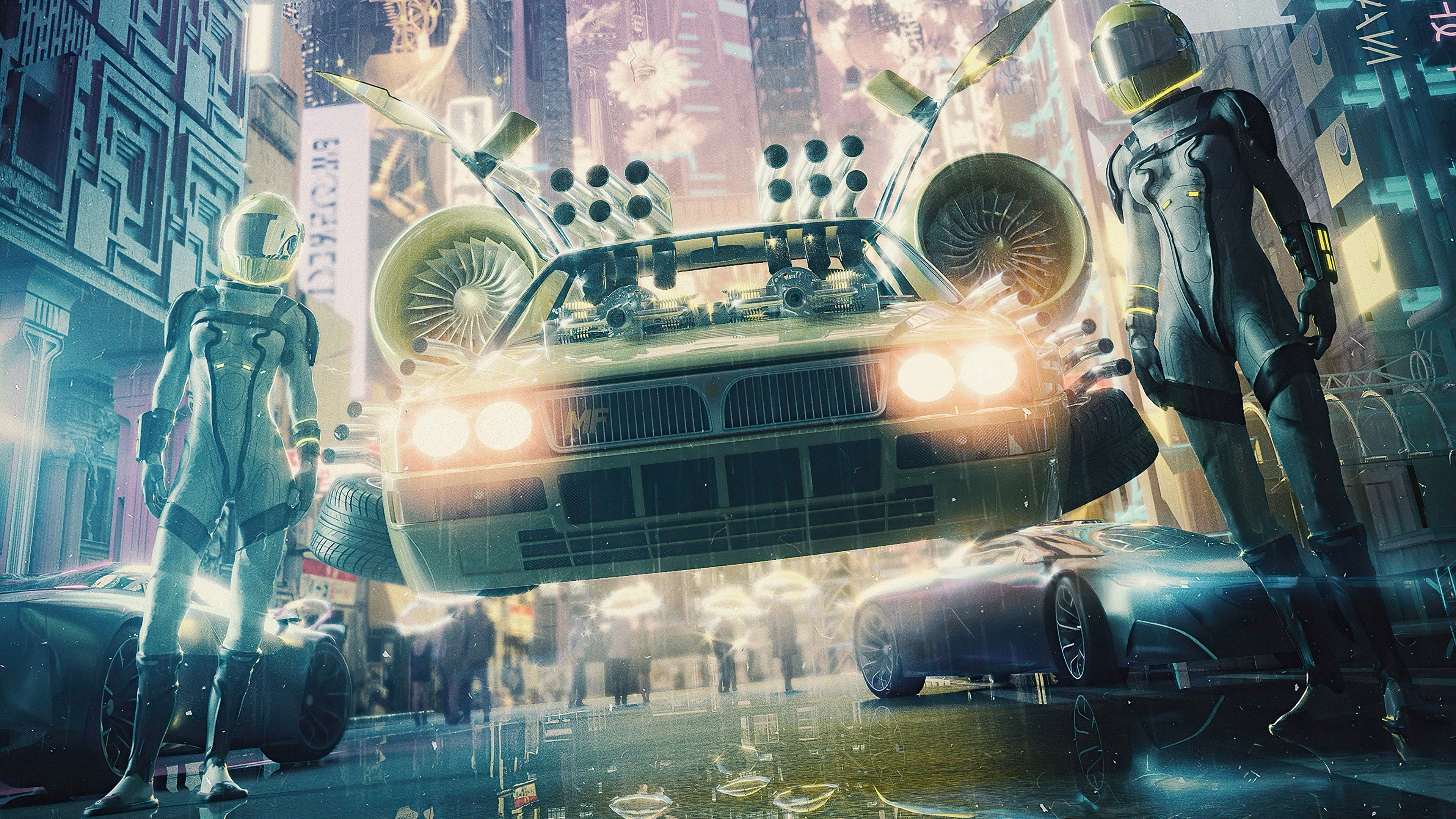 Sci Fi Cyberpunk 4K Futuristic Car Vehicle HD Wallpaper