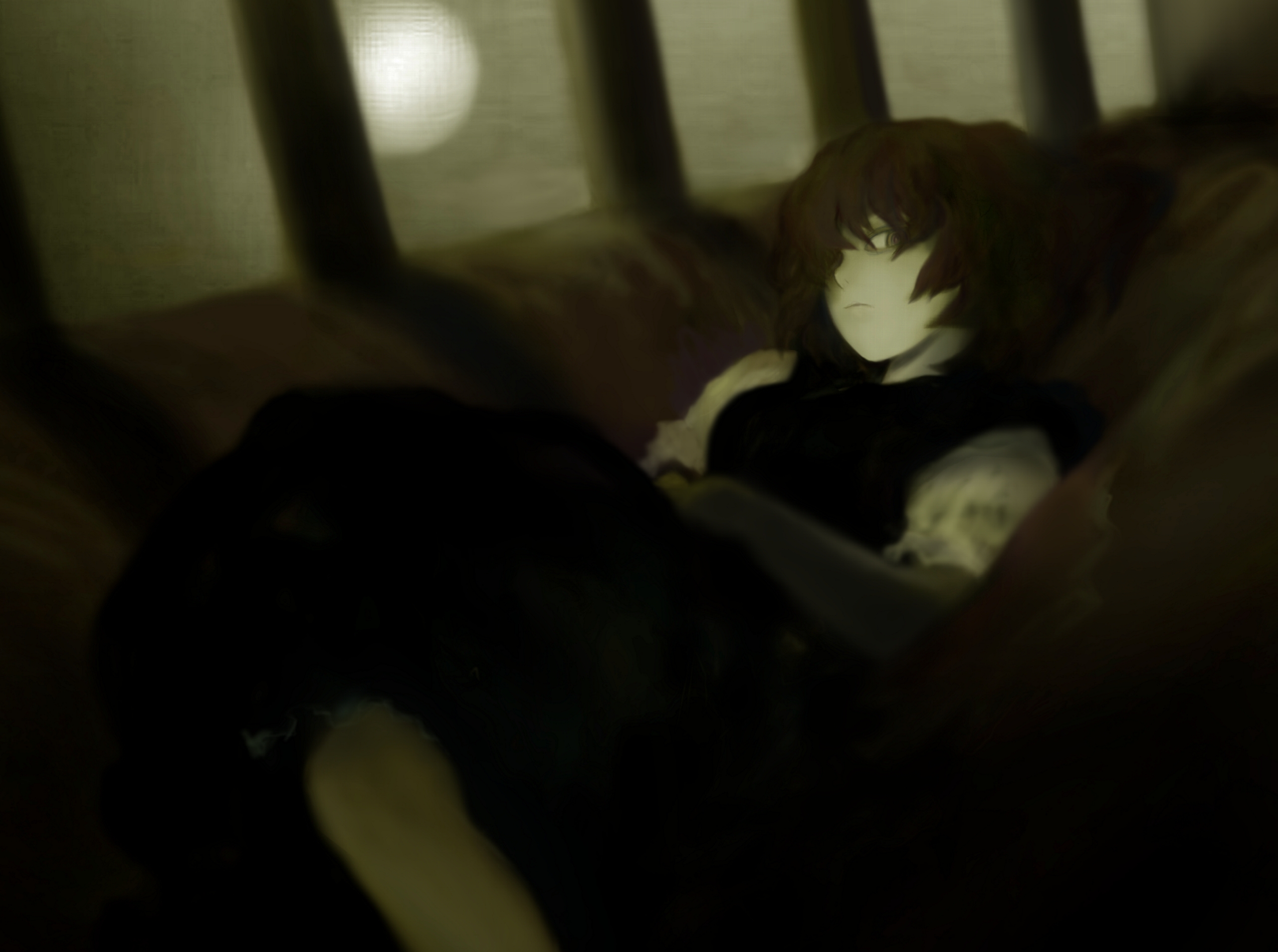 Komachi Onozuka from Touhou resting HD Wallpaper