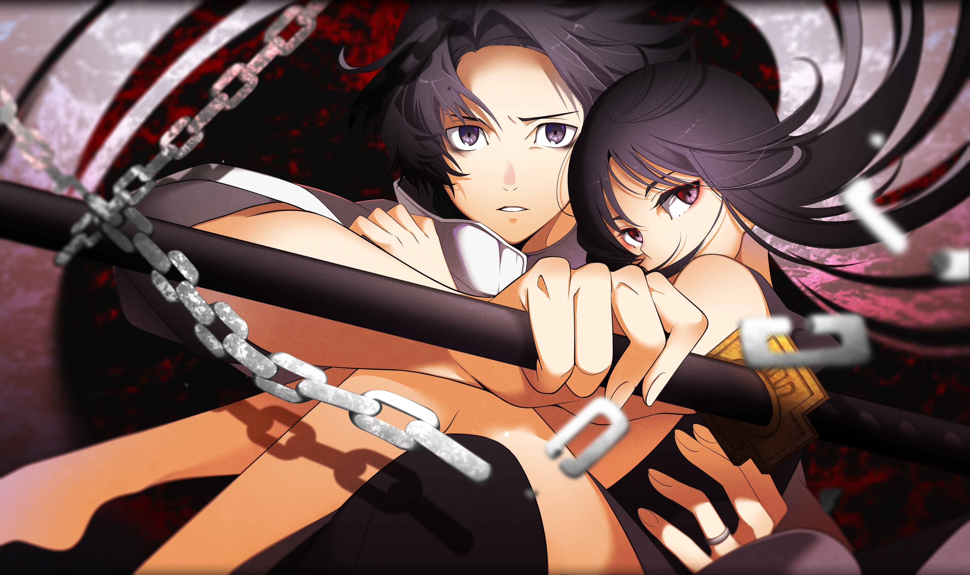 Yuta Okkotsu and Erika Orimoto with Chains HD Wallpaper