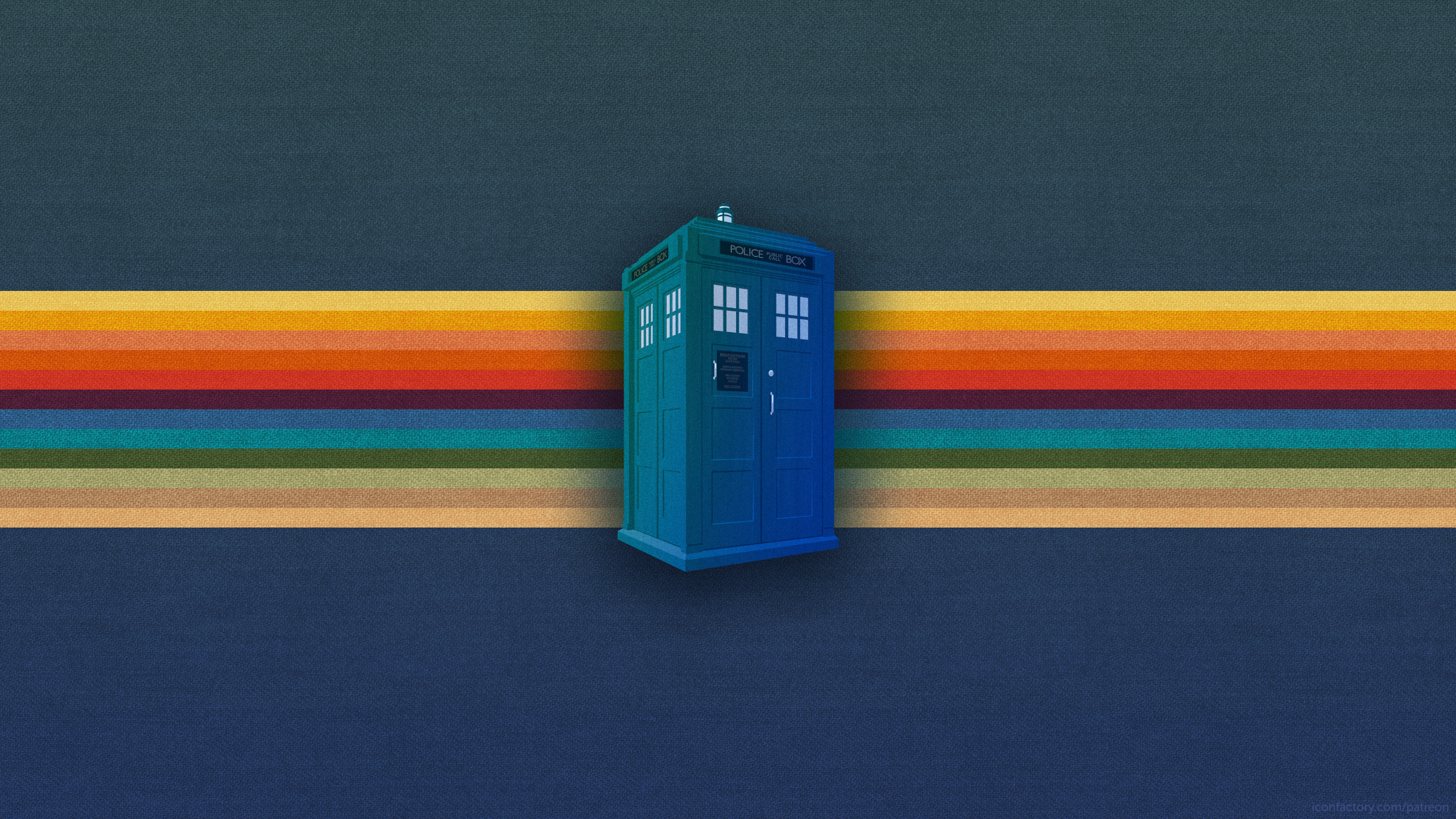 Tardis with Colorful Stripes HD Wallpaper