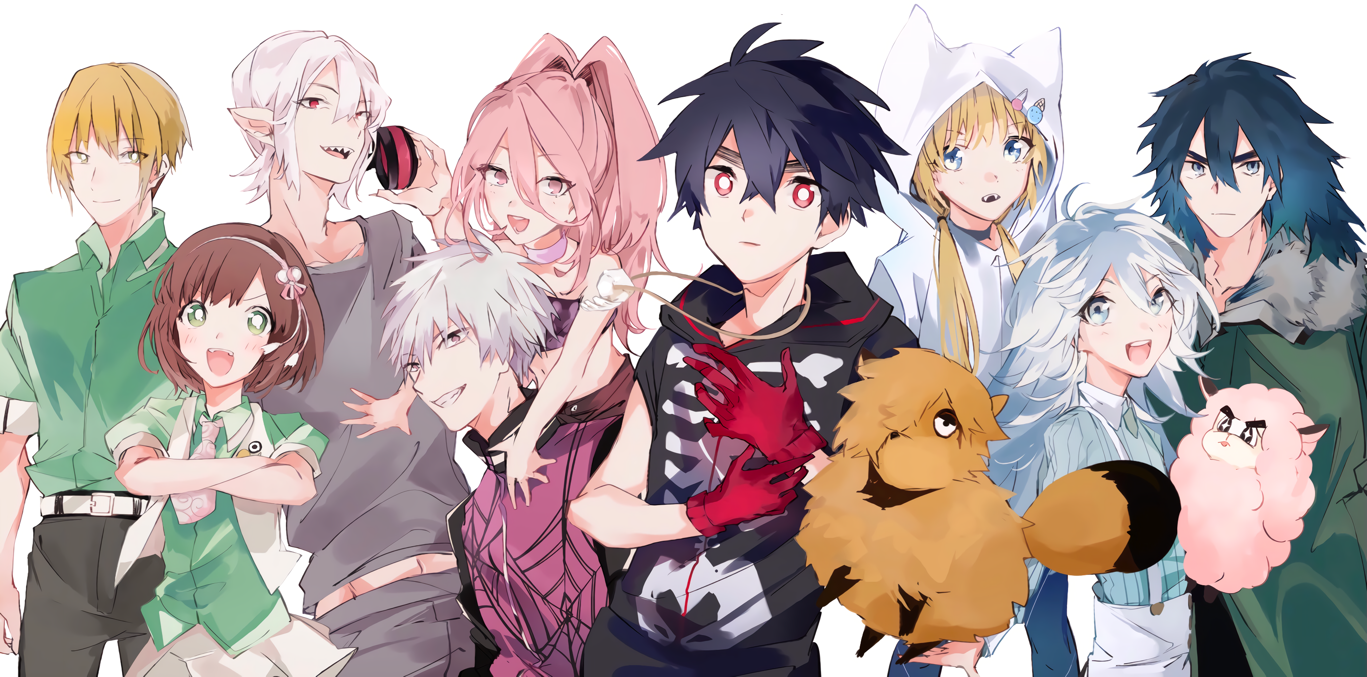 Kemono Jihen characters group illustration HD Wallpaper